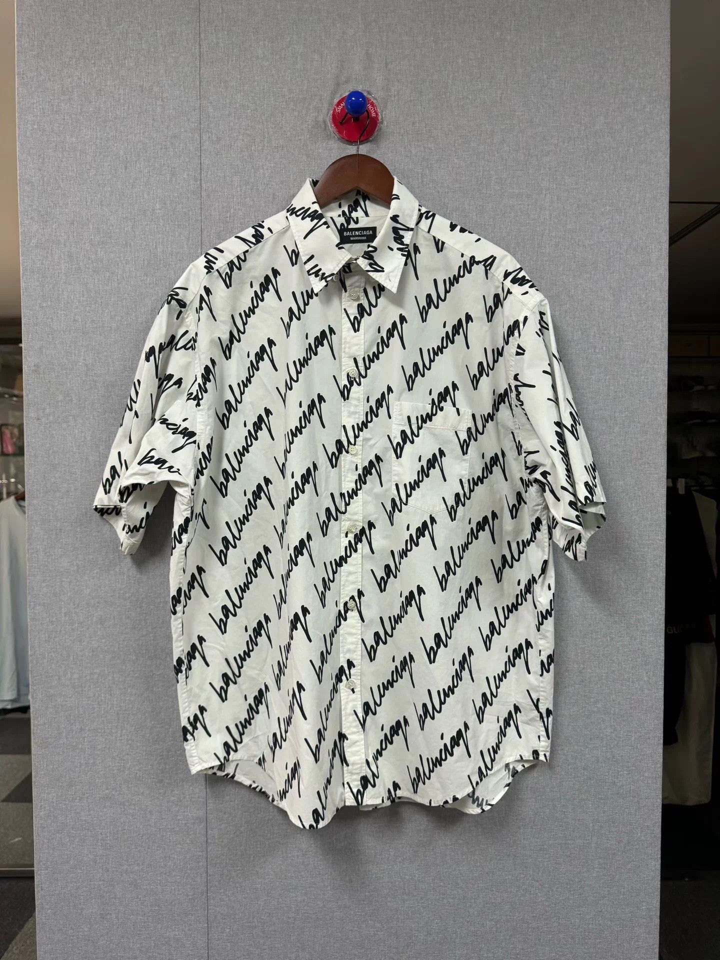 Balenciaga Balenciaga AOP Logo B&W Shirt oversize 39 like new Size US XXS / EU 40 - 1 Thumbnail