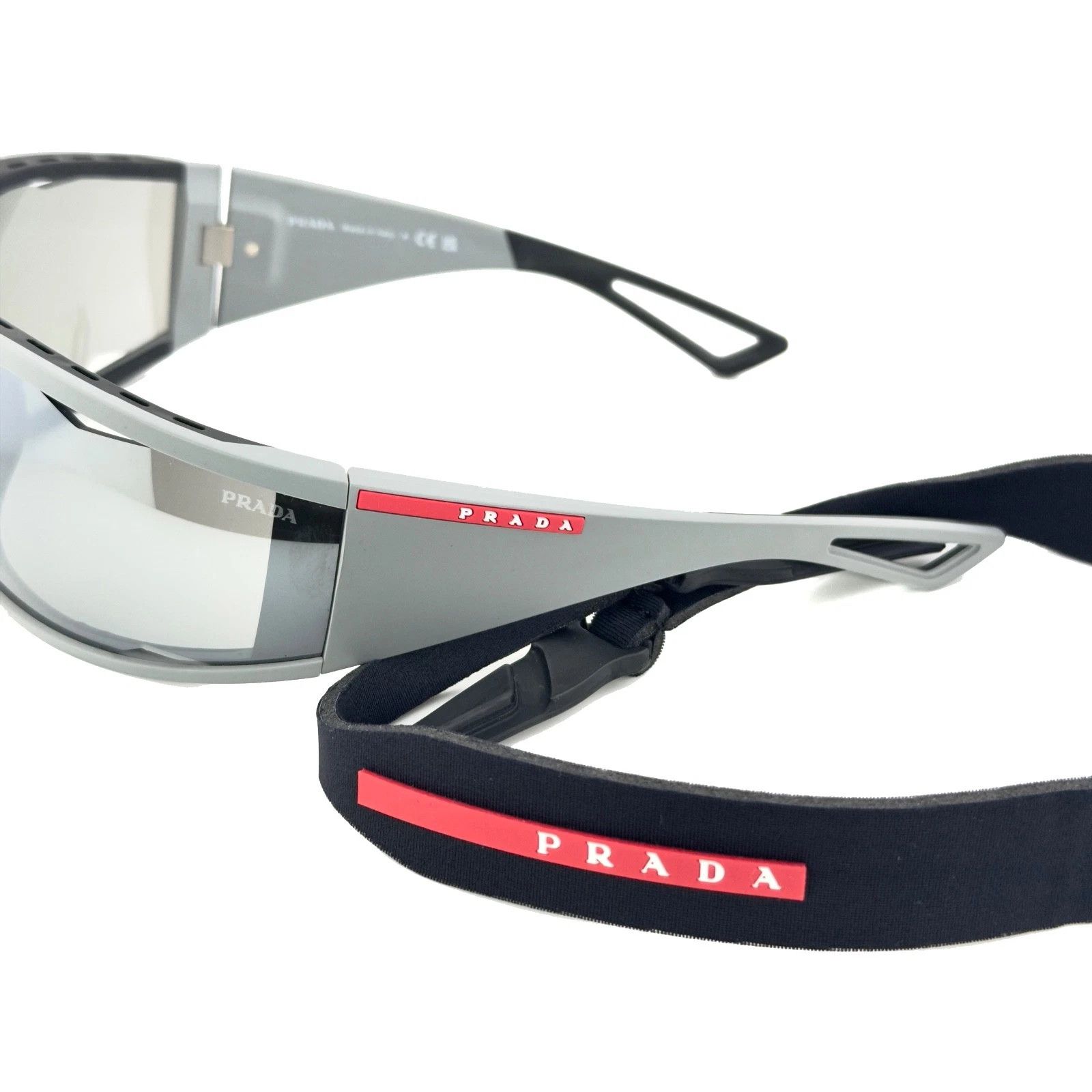 Prada PRADA A04 Linea Rossa Sport Active Silver Sunglass PSA04S Size ONE SIZE - 6 Thumbnail