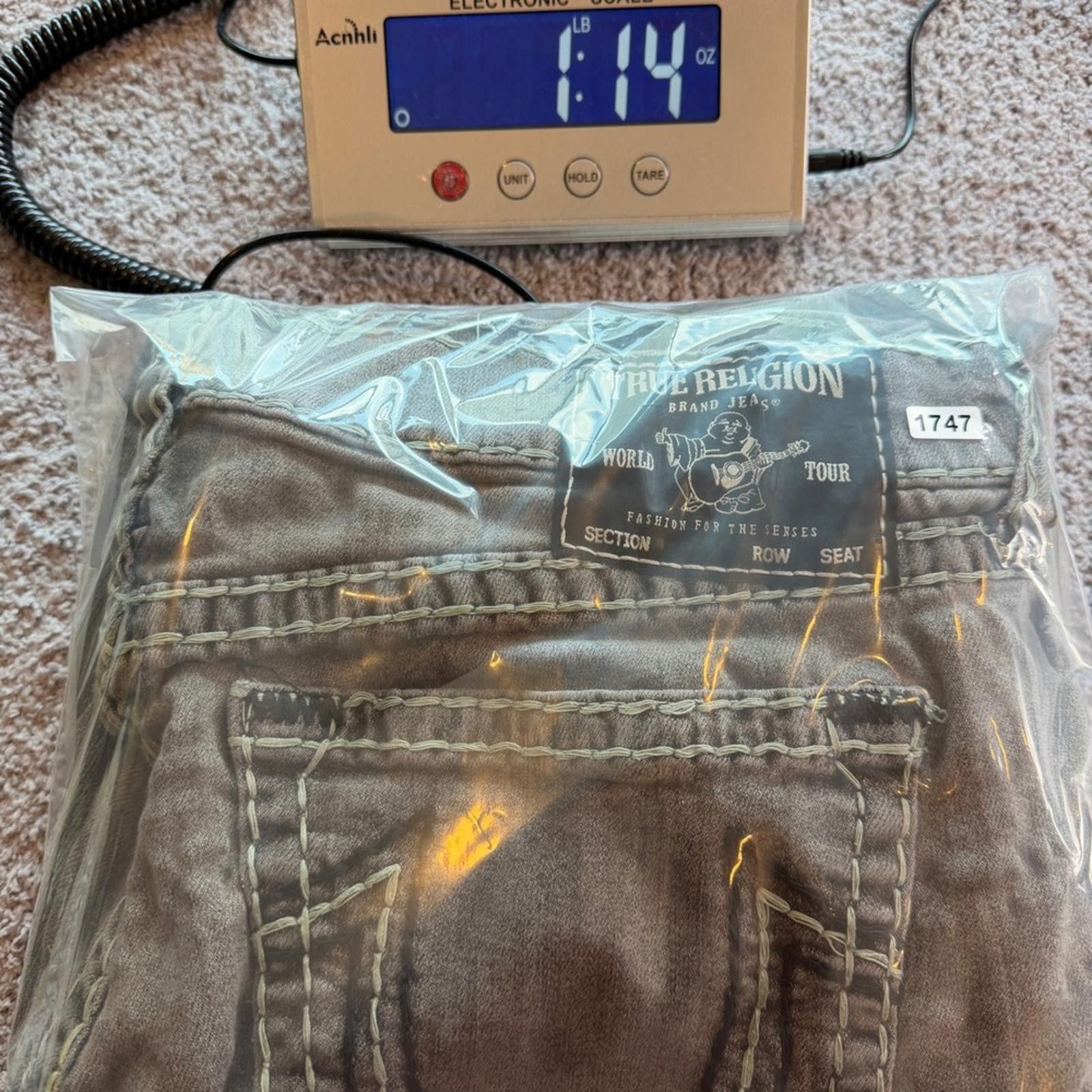 True Religion True Religion Geno Jeans Relaxed Slim Grey Super T Stitch Size US 40 / EU 56 - 10 Thumbnail