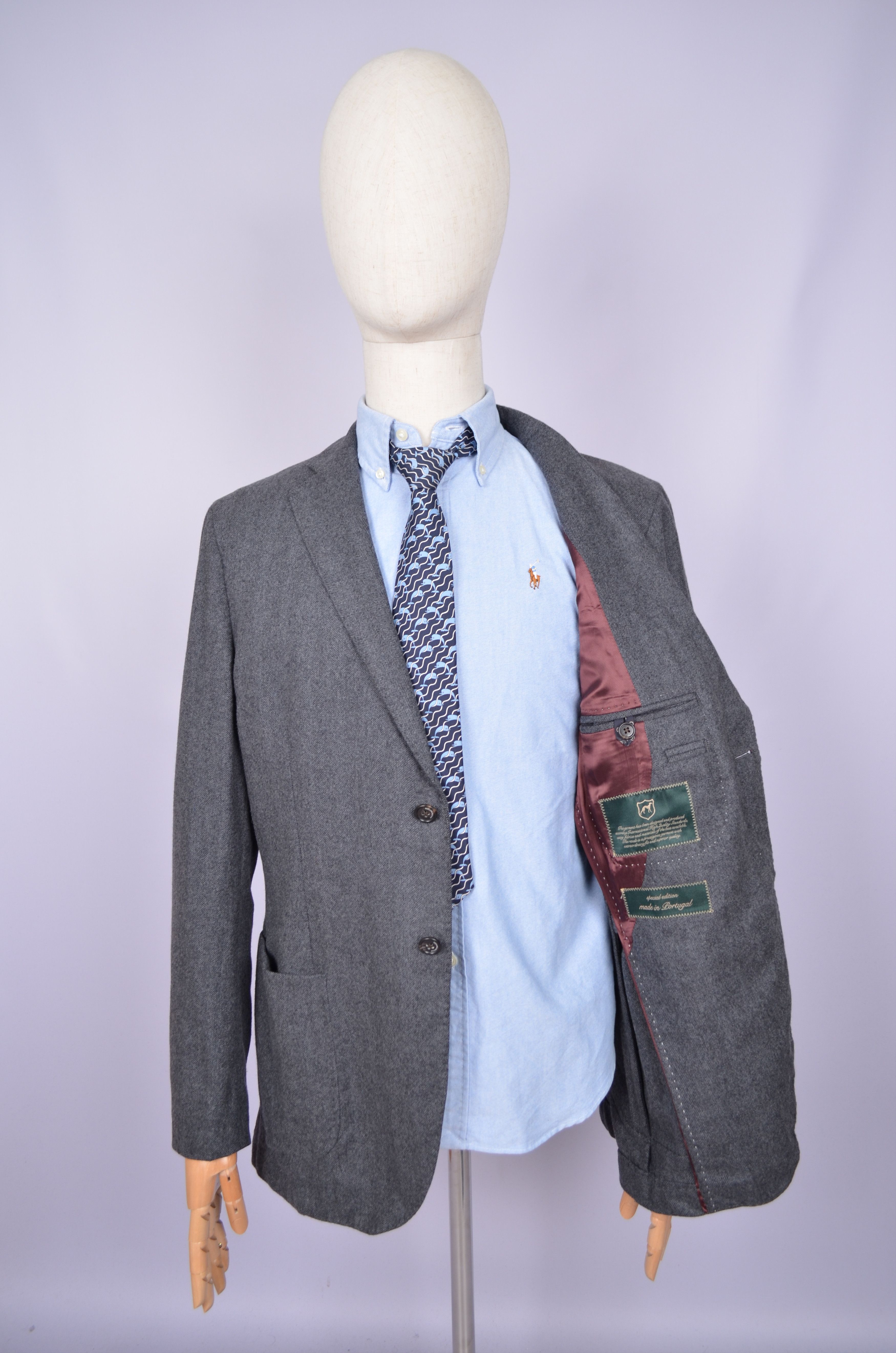 Designer Sacoor Brothers Wool Blend Knit Unlined Blazer Jacket US44 Size 44S - 11 Thumbnail
