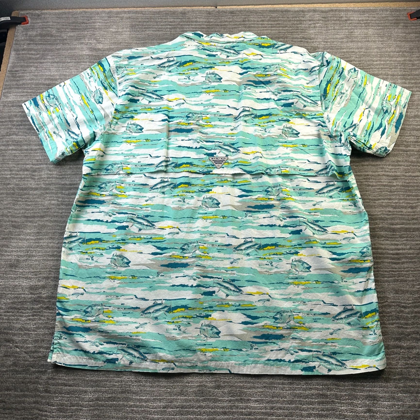 Vintage Columbia PFG Shirt Mens 3XL Green Trollers Best Vented Button Up Fishing Shirt Casual Mens Size US XXL / EU 58 / 5 - 2 Thumbnail