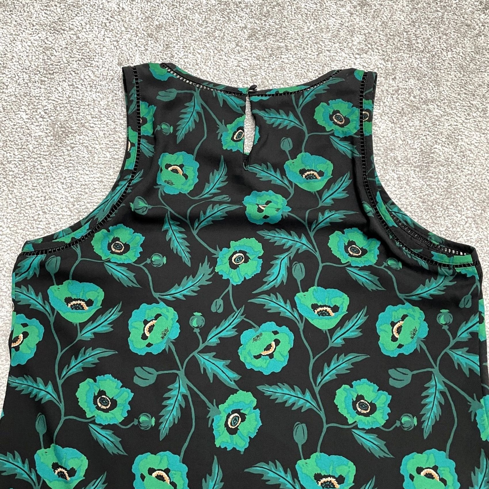 J.Crew VINTAGE J.CREW Halter Tank Top Blouse Womens 4 Black Green Floral Casual Summer Tropical Size S / US 4 / IT 40 - 3 Thumbnail