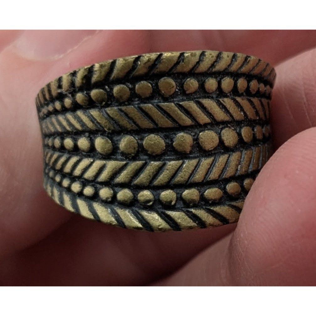 Other Vintage Lia Sophia "Rattan" Brass-Tone Wide Band Ring Size 9 Size ONE SIZE - 9 Thumbnail