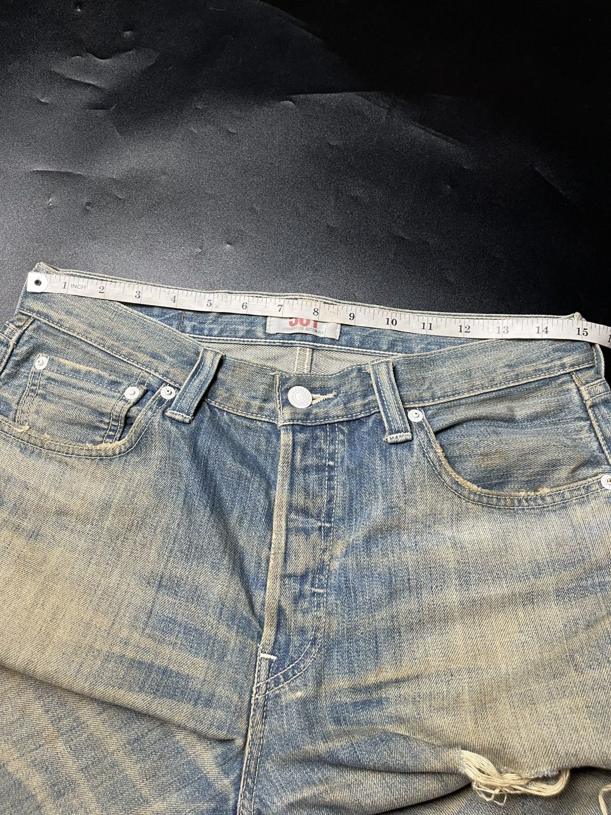 Designer × Japanese Brand × Levi's Vintage Clothing Kurt Cobain style levis patchwork Distressed faded Jeans Size US 30 / EU 46 - 13 Thumbnail