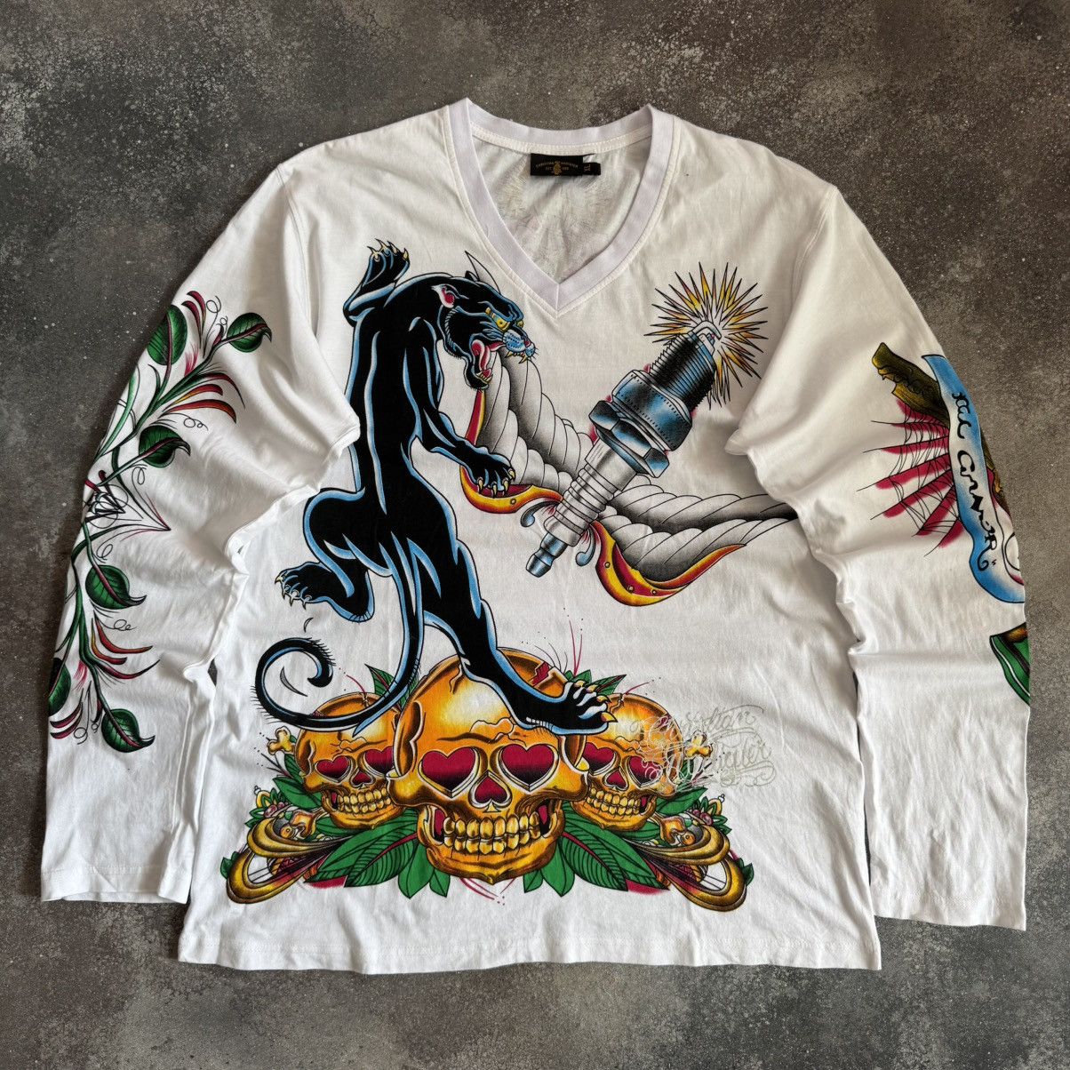 Ed Hardy Christian Audigier (Ed Hardy) Y2K Vintage Long Sleeve Top Size US XL / EU 56 / 4 - 2 Thumbnail