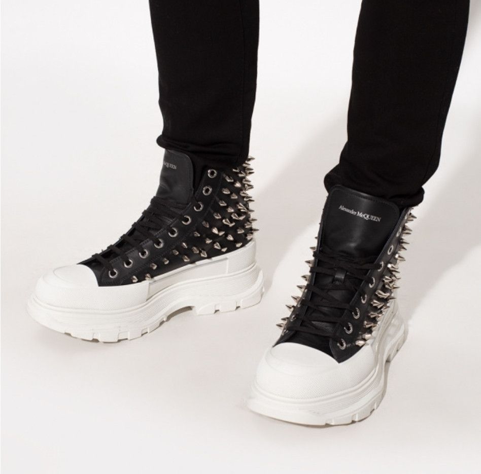 Alexander McQueen Alexander McQueen Tread Slick Spike Black Leather High-Tops Size US 9.5 / IT 39.5 - 18 Thumbnail