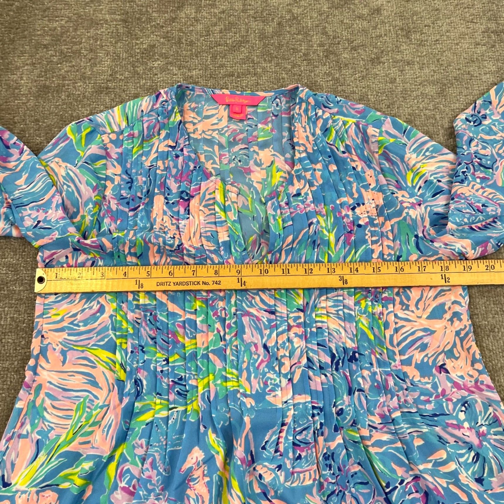 Lilly Pulitzer Lilly Pulitzer Top Women Small Marilina Tunic Floral Pleated Flowy Pullover Prep Shirt Size S / US 4 / IT 40 - 5 Thumbnail