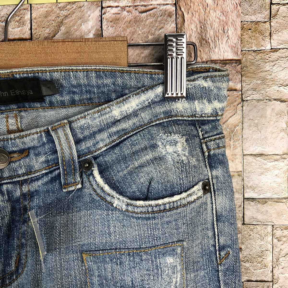 Japanese Brand John Esraya Blue Distressed Denim Pants #A952 Size 27" / US 4 / IT 40 - 9 Thumbnail