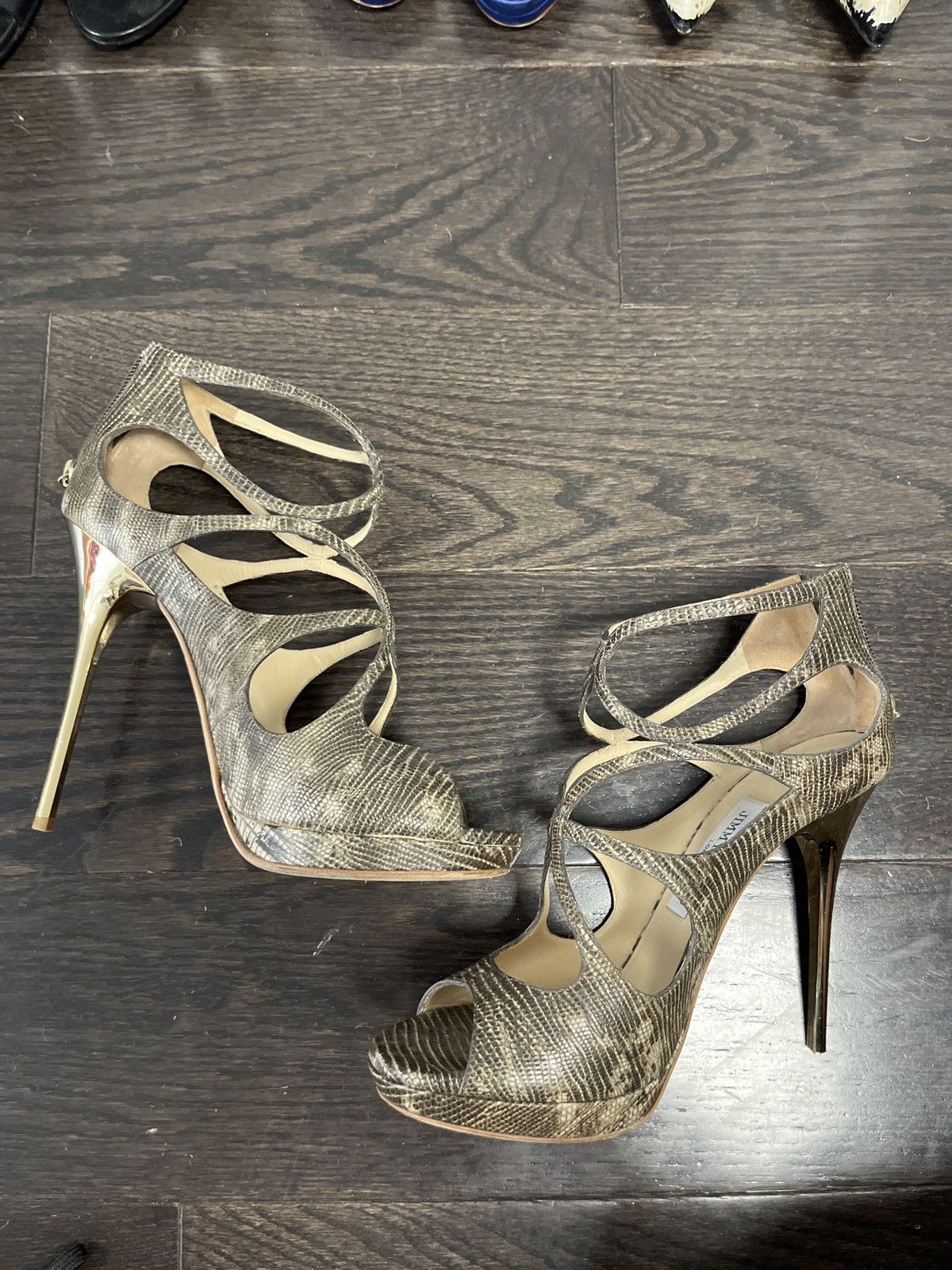 Jimmy Choo Jimmy Choo Snakeskin Heels Size US 8.5 / IT 38.5 - 2 Thumbnail