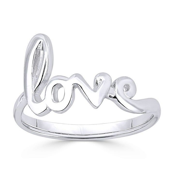 Other "Love" Word Cursive Script Ring in .925 Sterling Silver Size ONE SIZE - 1 Preview
