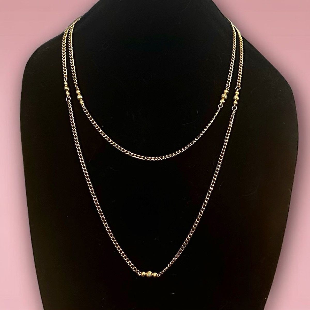 Vintage Vintage long gold tone station balls chain necklace Size ONE SIZE - 1 Thumbnail