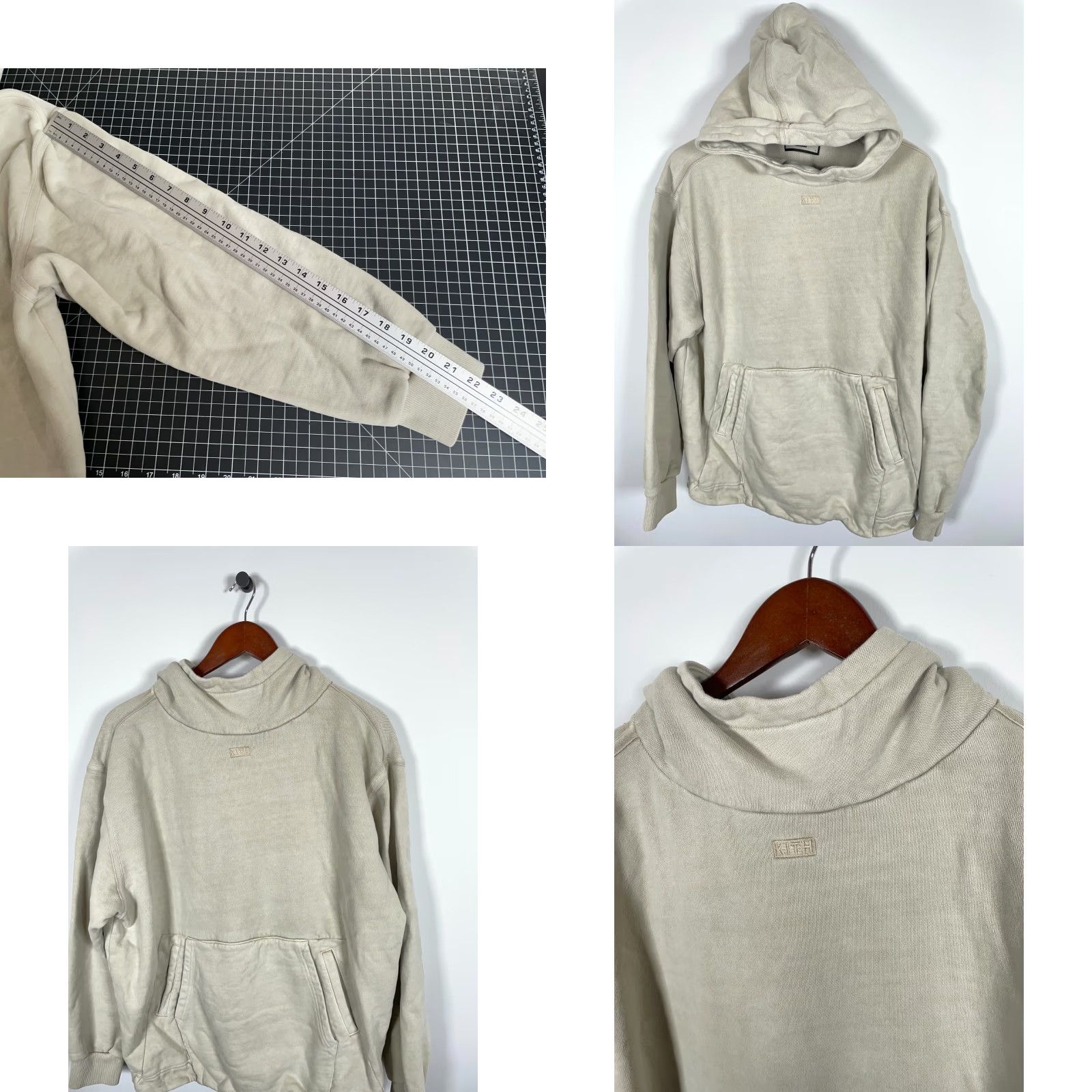 Kith KITH Hoodie Adult Small Beige French Terry Oversized Sweatshirt Mens Size US S / EU 44-46 / 1 - 8 Thumbnail