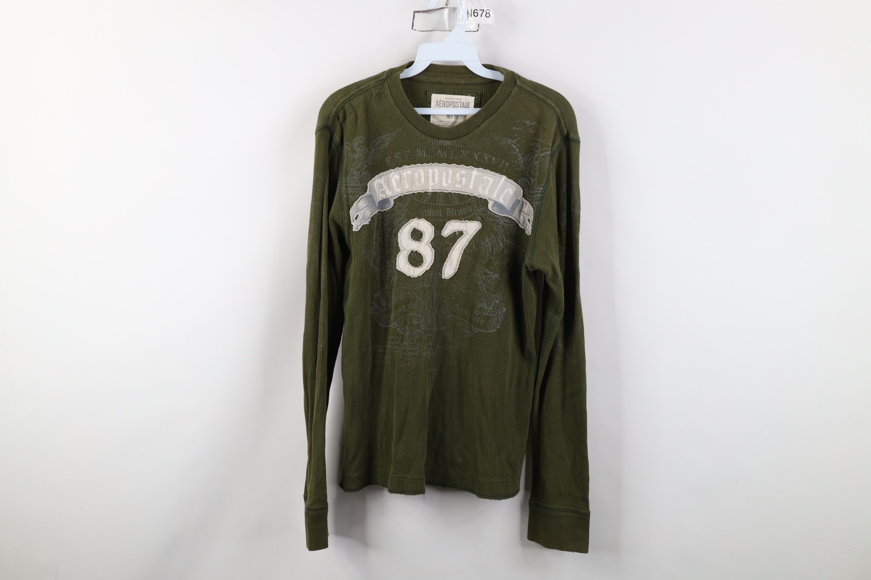 Vintage 90s Y2K Aeropostale Waffle Knit Long Sleeve T-Shirt