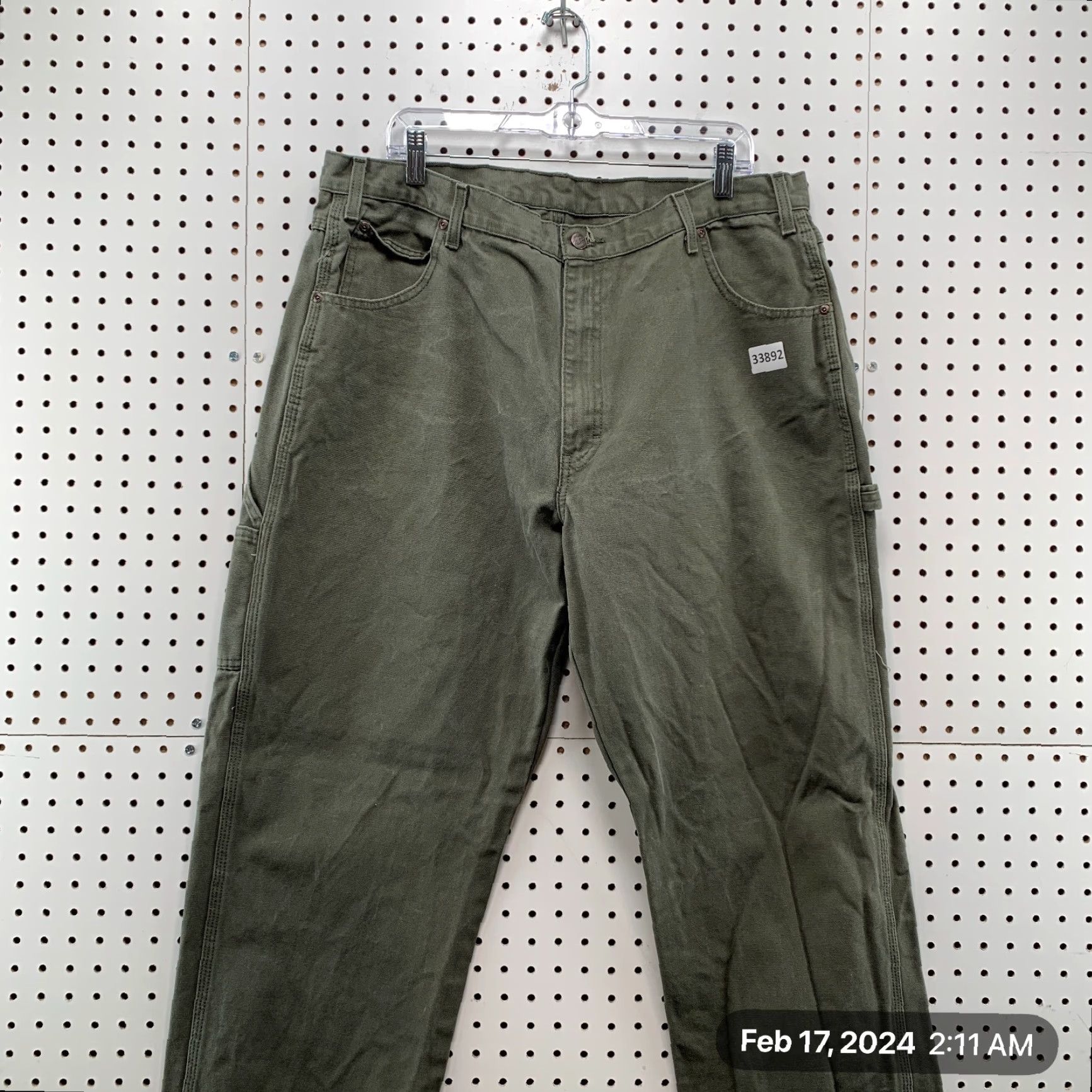 Dickies VINTAGE Dickies Carpenter Canvas Pants Mens FITS Size 38x32.5 Olive Green Size US 38 / EU 54 - 3 Thumbnail