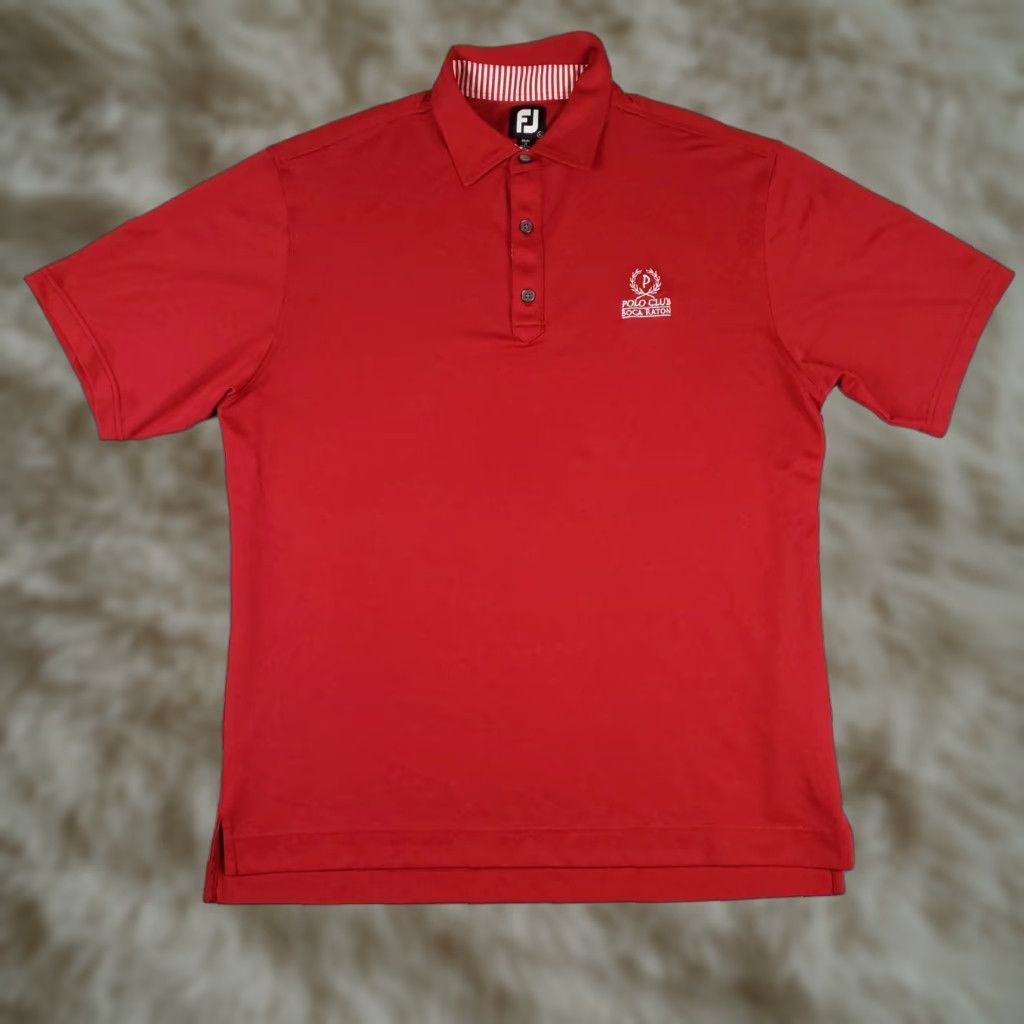 Footjoy FJ Polo Shirt Mens Size L Red Golf Casual Short Sleeve Shirt Mens Red FJ Polo Size US L / EU 52-54 / 3 - 1 Thumbnail