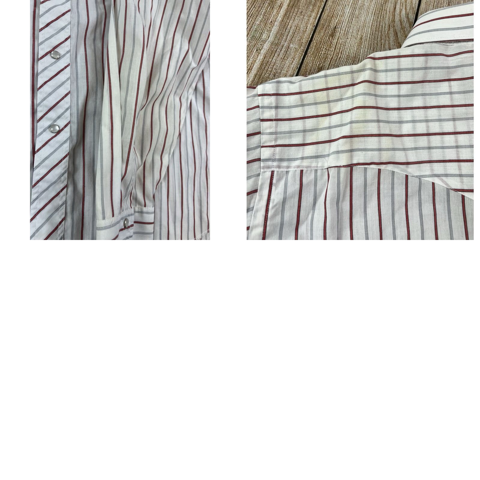 Wrangler VINTAGE Wrangler Pearl Snap Shirt Western Men XL White Long Sleeve Pinstripe 17-35 X Long Tails Yellowing Size US XL / EU 56 / 4 - 8 Thumbnail