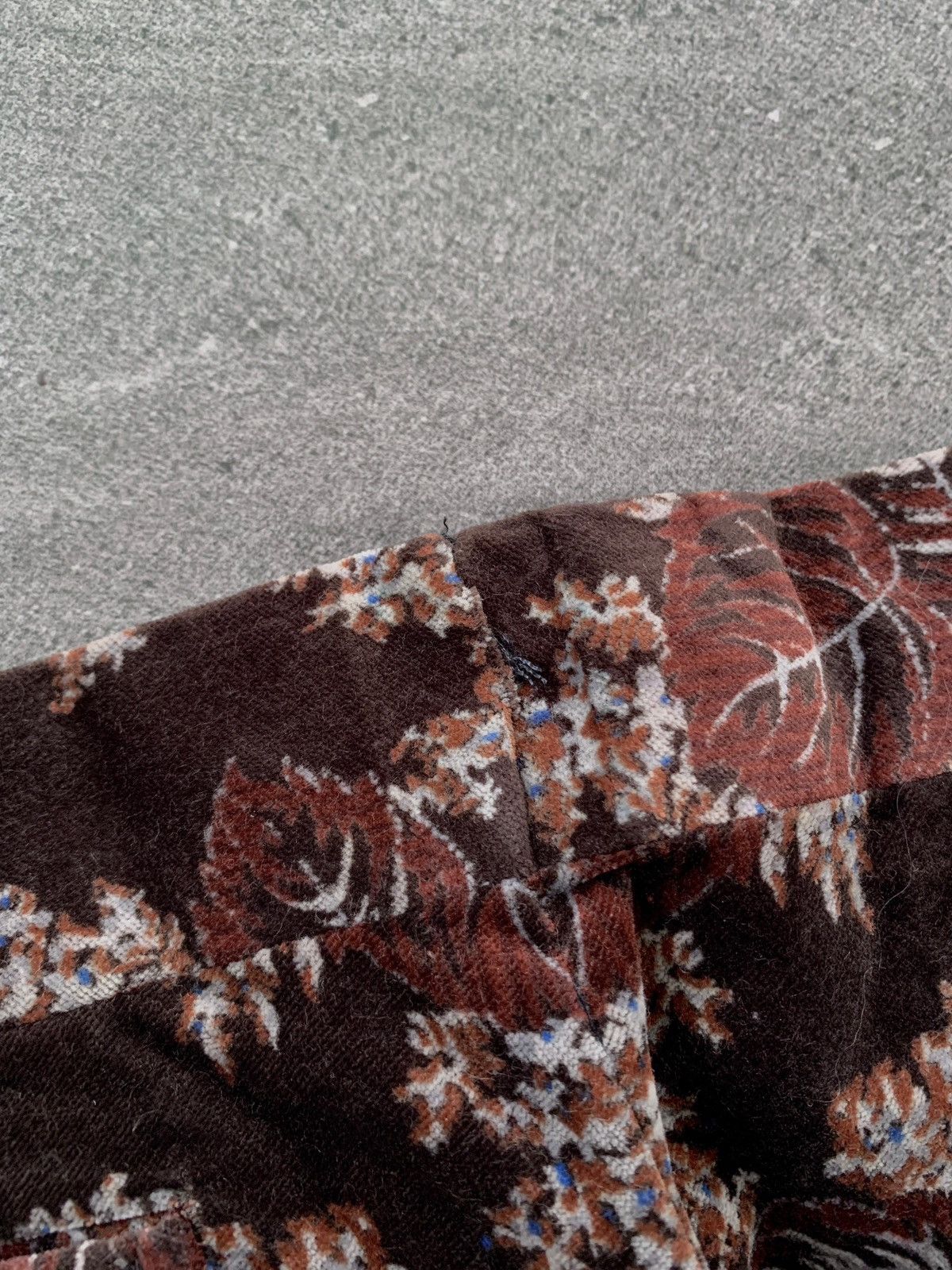 Comme des Garcons FREE TAX! 2001 Floral Velvet Patterned Flared Trousers Size US 29 - 8 Thumbnail