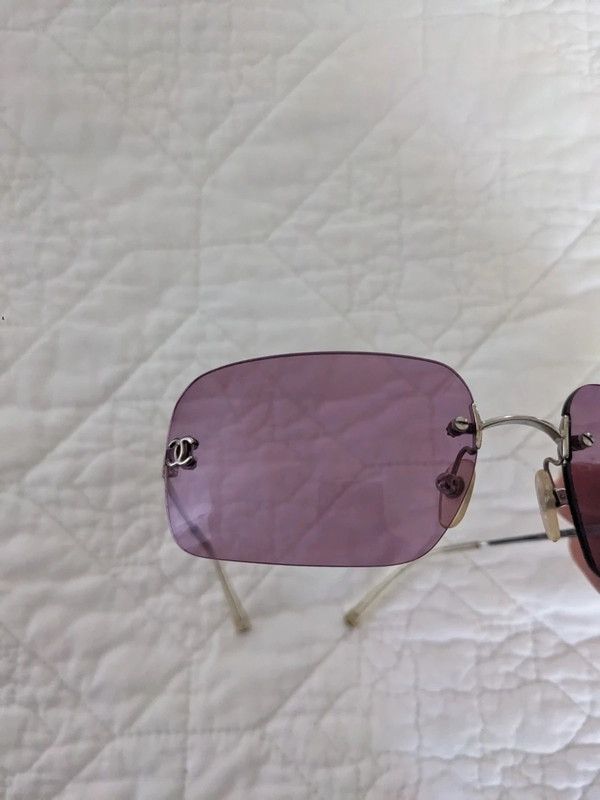 Chanel Chanel Sunglasses 4017 CC Rhinestone Logo Rimless Vintage Size ONE SIZE - 6 Thumbnail
