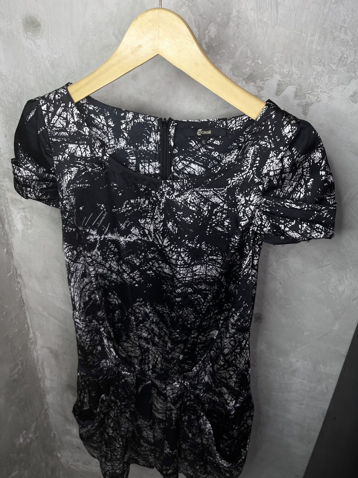 Just Cavalli Just Cavalli Marble Abstract Black Midi Dress Size S / US 4 / IT 40 - 3 Thumbnail