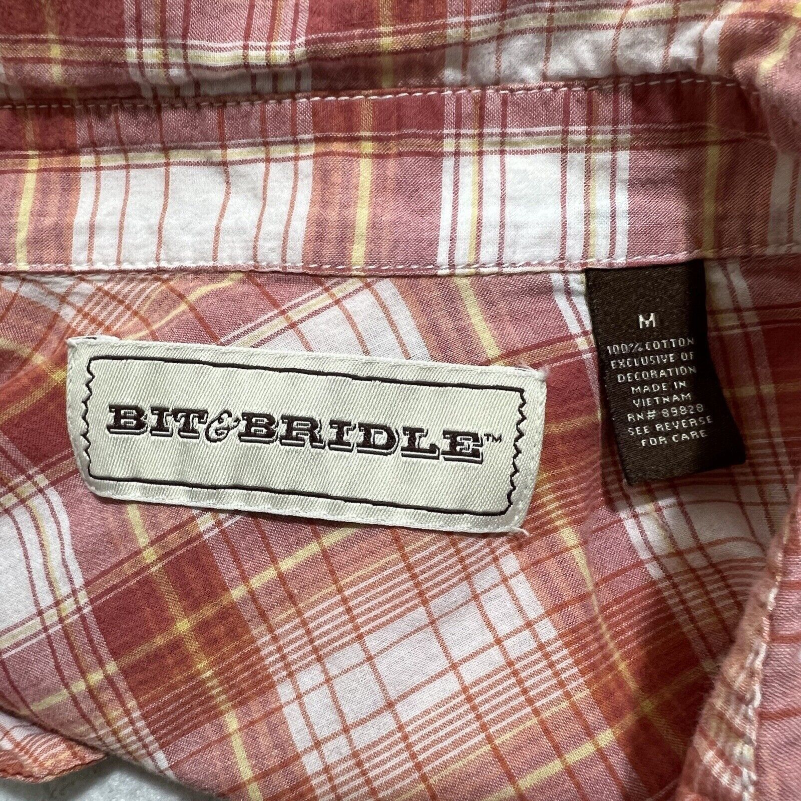 Bit & Bridle Bit & Bridle Medium Button Up Pink Plaid Striped Shirt Size M / US 6-8 / IT 42-44 - 3 Thumbnail