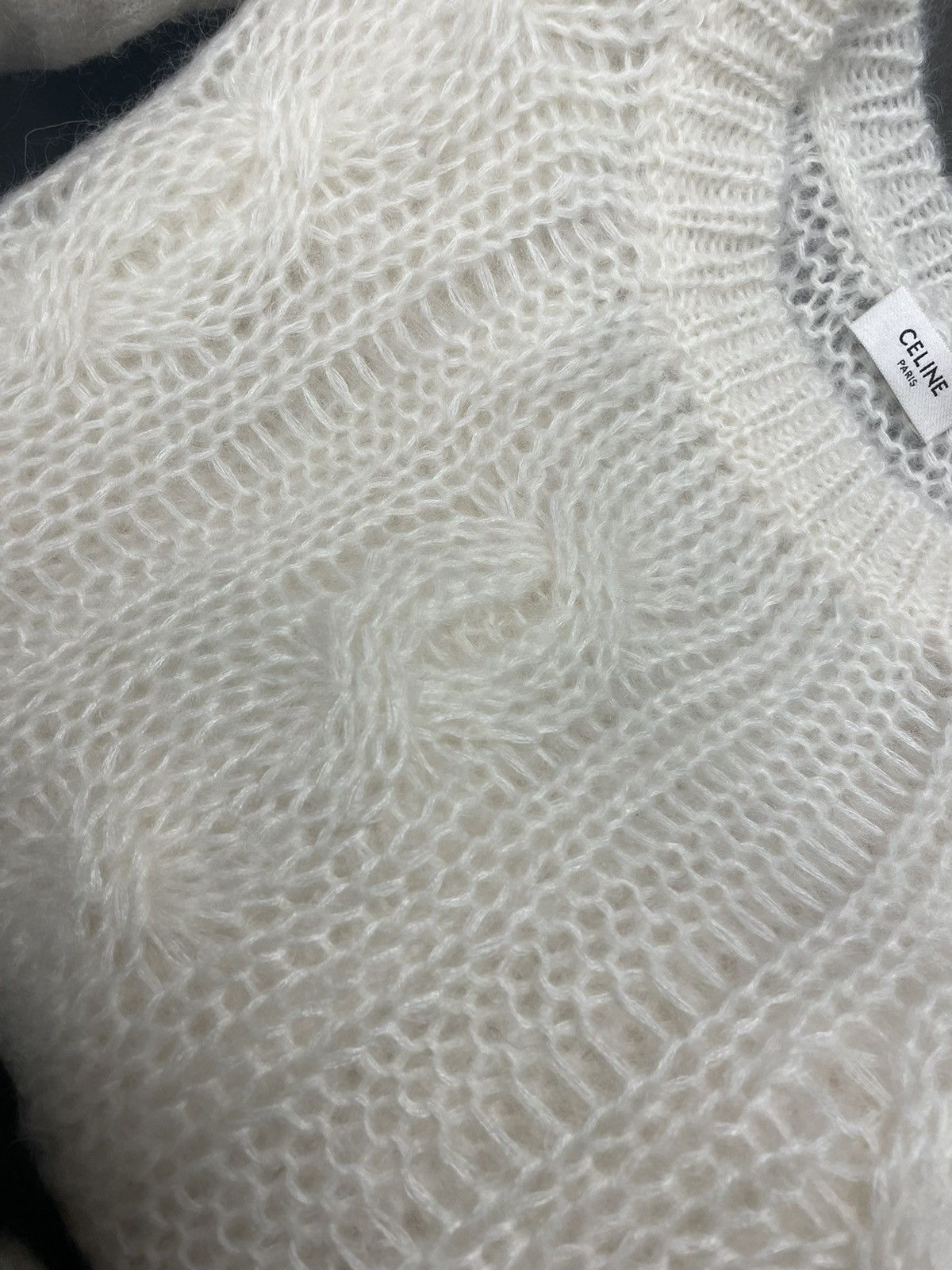 Celine Boxy Aran Sweater in mohair Size US L / EU 52-54 / 3 - 2 Thumbnail