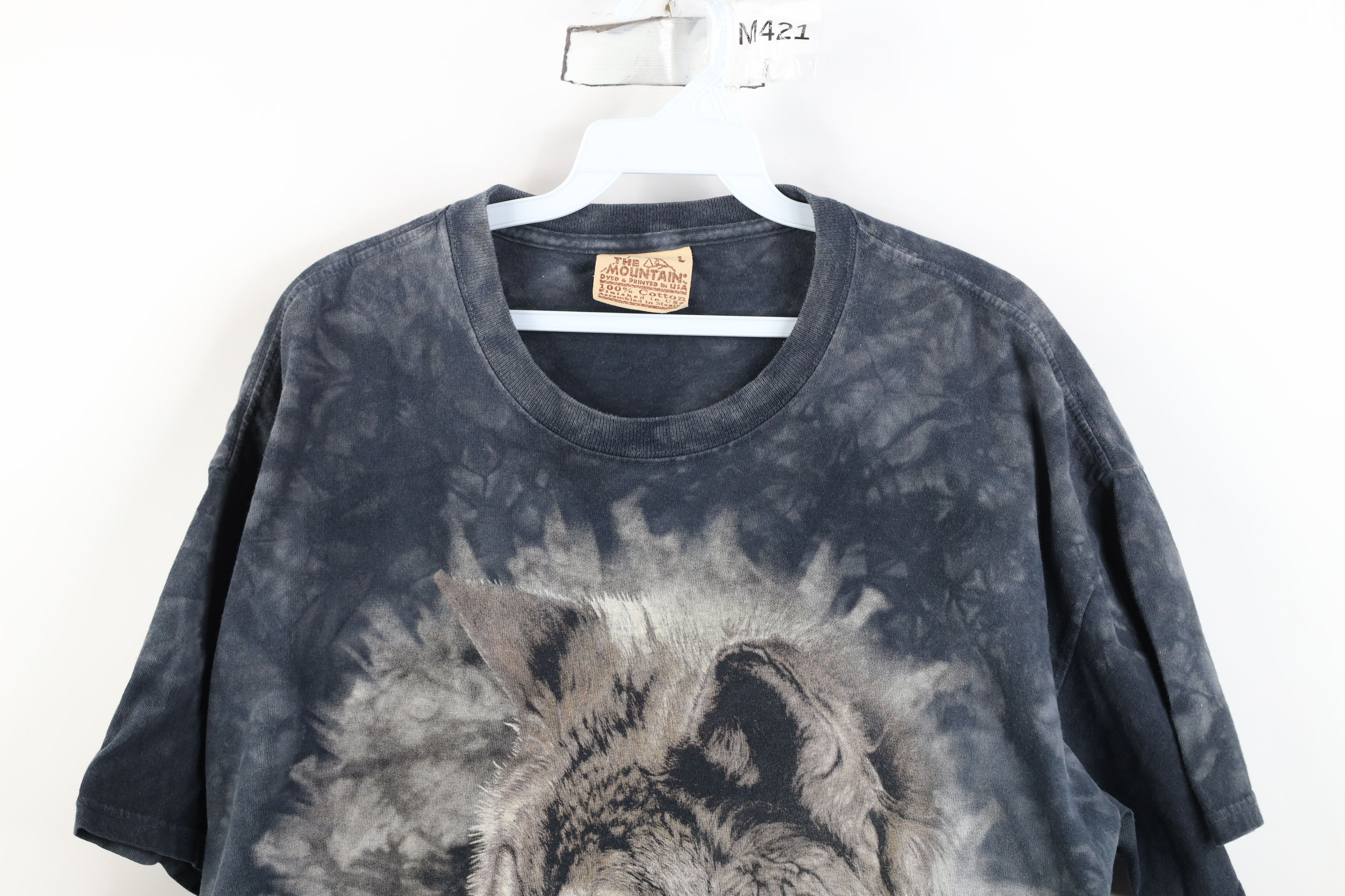 Vintage Vintage Y2K Streetwear Wash Wolf Short Sleeve T-Shirt Gray Size US L / EU 52-54 / 3 - 2 Thumbnail