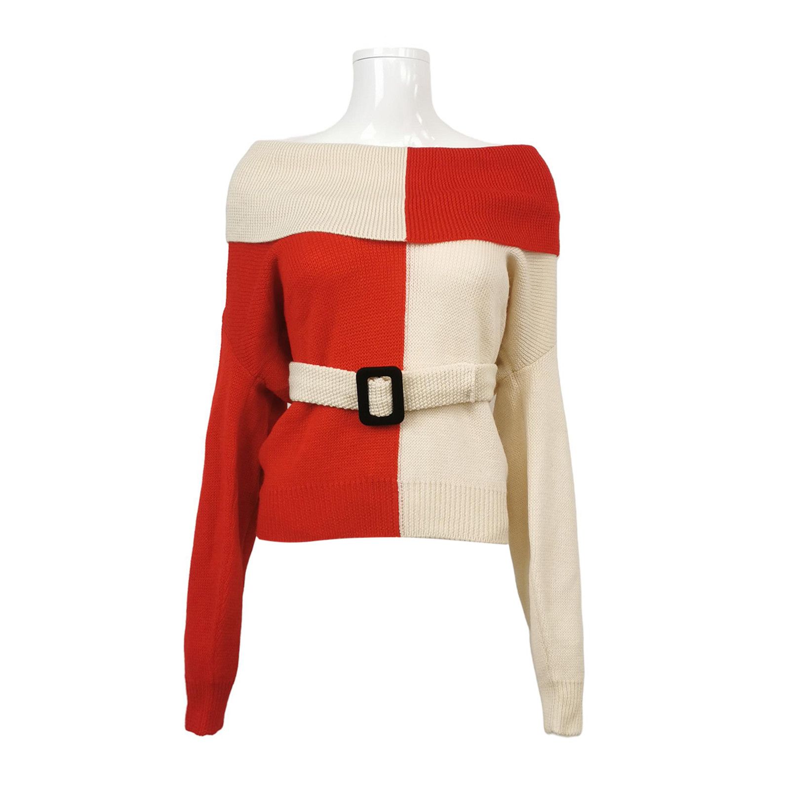 Gucci Gucci Two-Tone Belted Sweater Size S Size S / US 4 / IT 40 - 1 Thumbnail