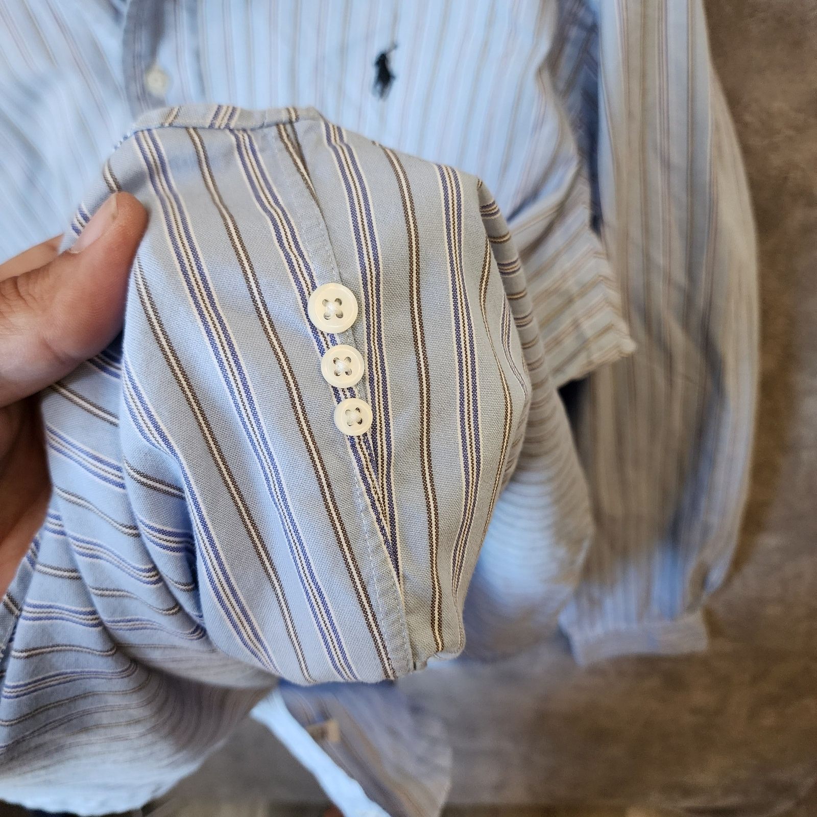 Ralph Lauren Ralph Lauren Men's XL Blue Striped Custom Fit Shirt Size US XL / EU 56 / 4 - 7 Thumbnail