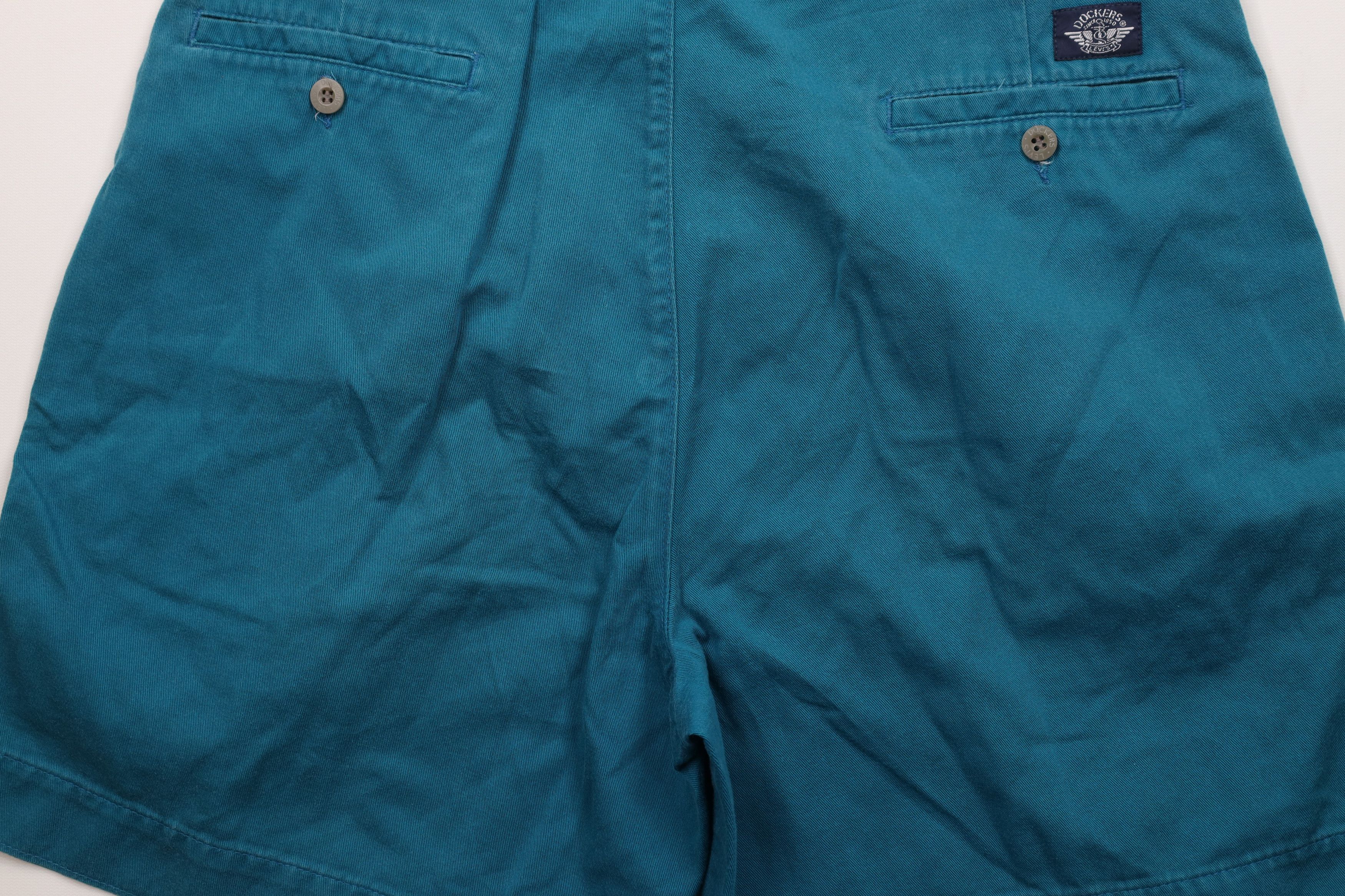 Vintage Vintage 90s Streetwear Above Knee Cotton Chino Shorts Teal Size US 34 / EU 50 - 10 Thumbnail