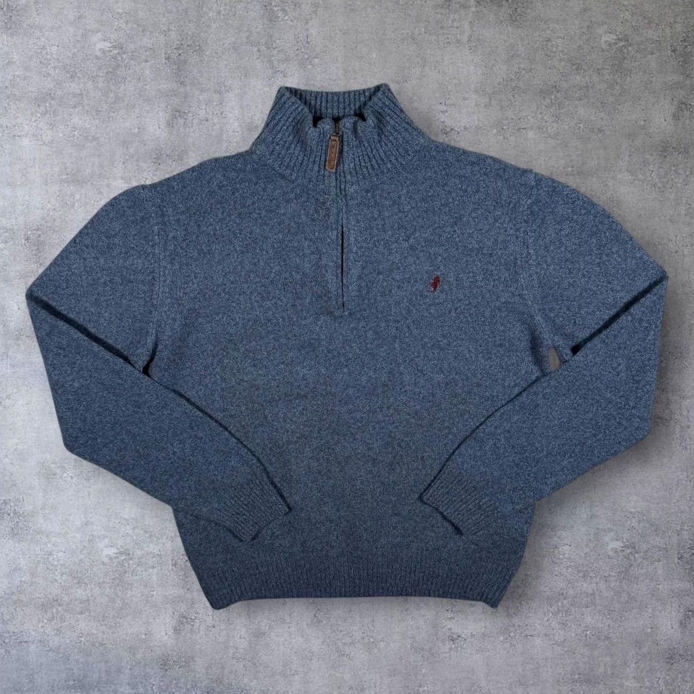 Marlboro VINTAGE Marlboro Classics Jumper Blue 1/4 Zip Wool Blend Knit Pullover Men M Large Logo Mini Size US M / EU 48-50 / 2 - 2 Thumbnail
