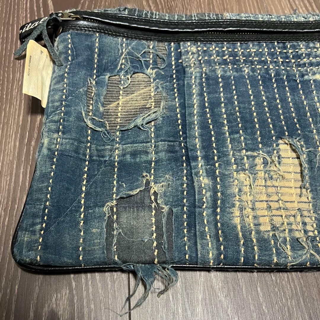 Kapital Kountry Boro Patchwork Denim Clutch Bag Size ONE SIZE - 7 Thumbnail