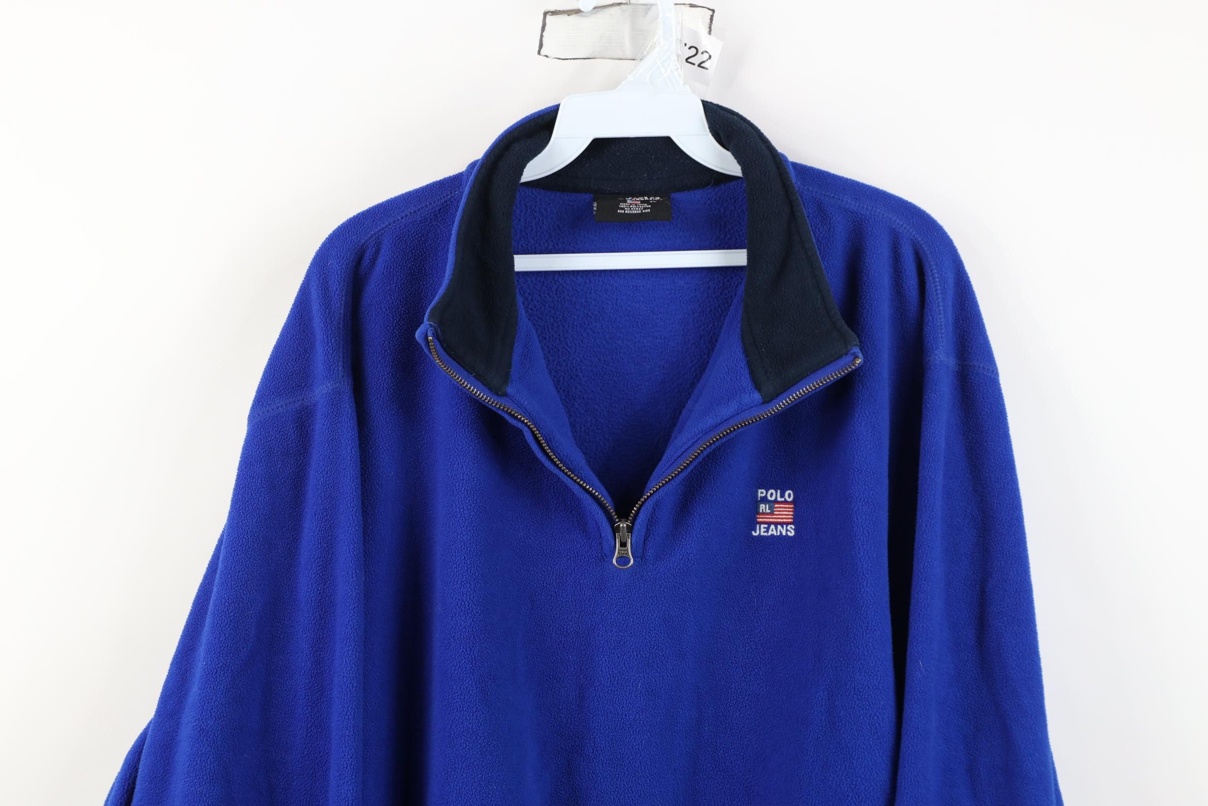Polo Ralph Lauren Vintage 90s Ralph Lauren Flag 1/4 Zip Pullover Sweater Size US XL / EU 56 / 4 - 2 Thumbnail