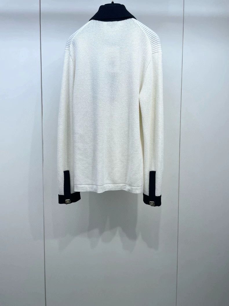 Chanel Chanel Black and White Polo Neck Knit Shirt Size S / US 4 / IT 40 - 2 Thumbnail