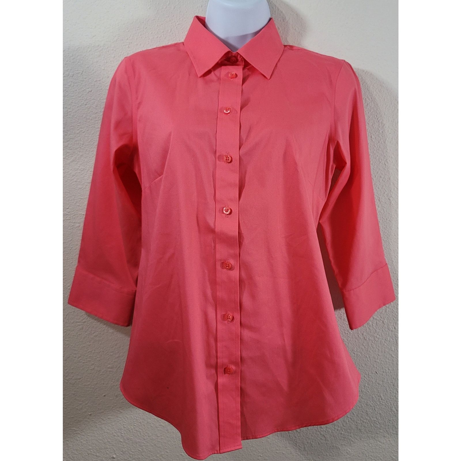 Kirkland Signature Kirkland Signature Pink Orange Button Up Top Small NWOT Size S / US 4 / IT 40 - 1 Thumbnail