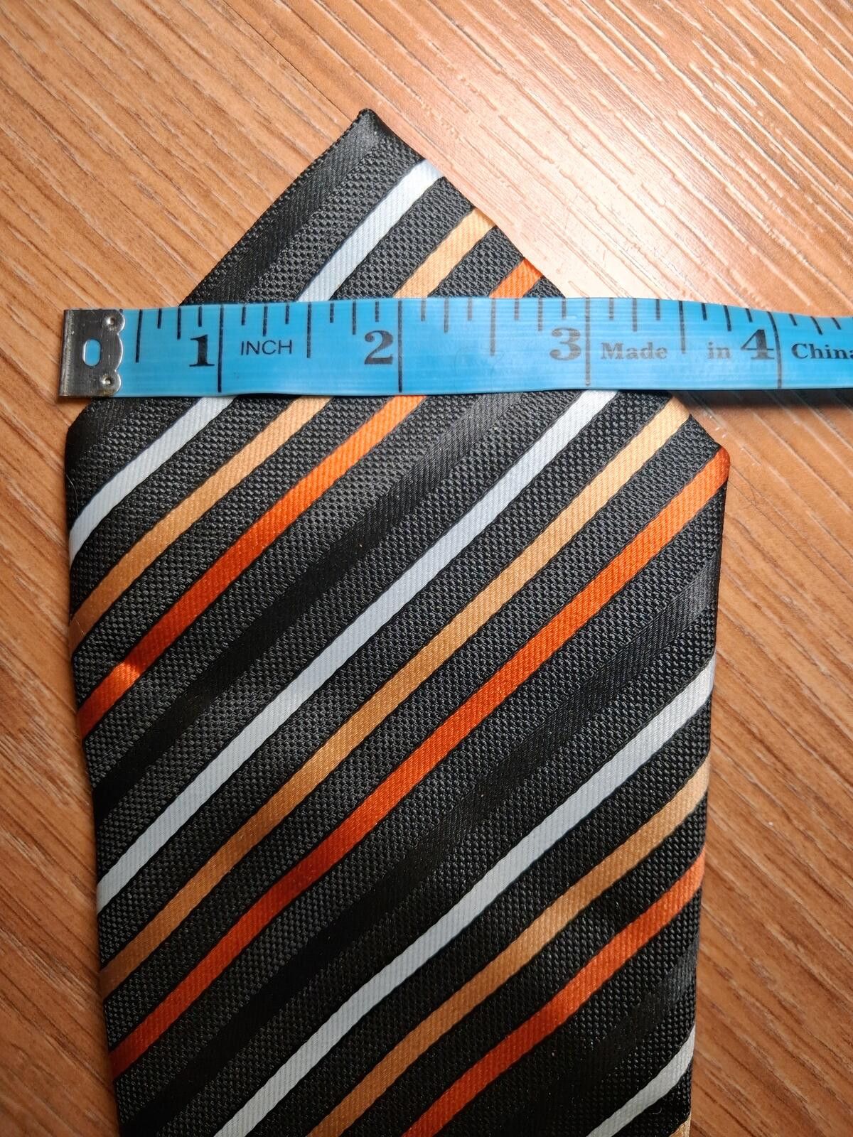 Giorgio Armani Giorgio Armani Silk Tie Black Striped Handmade in Italy Wide Size ONE SIZE - 7 Thumbnail