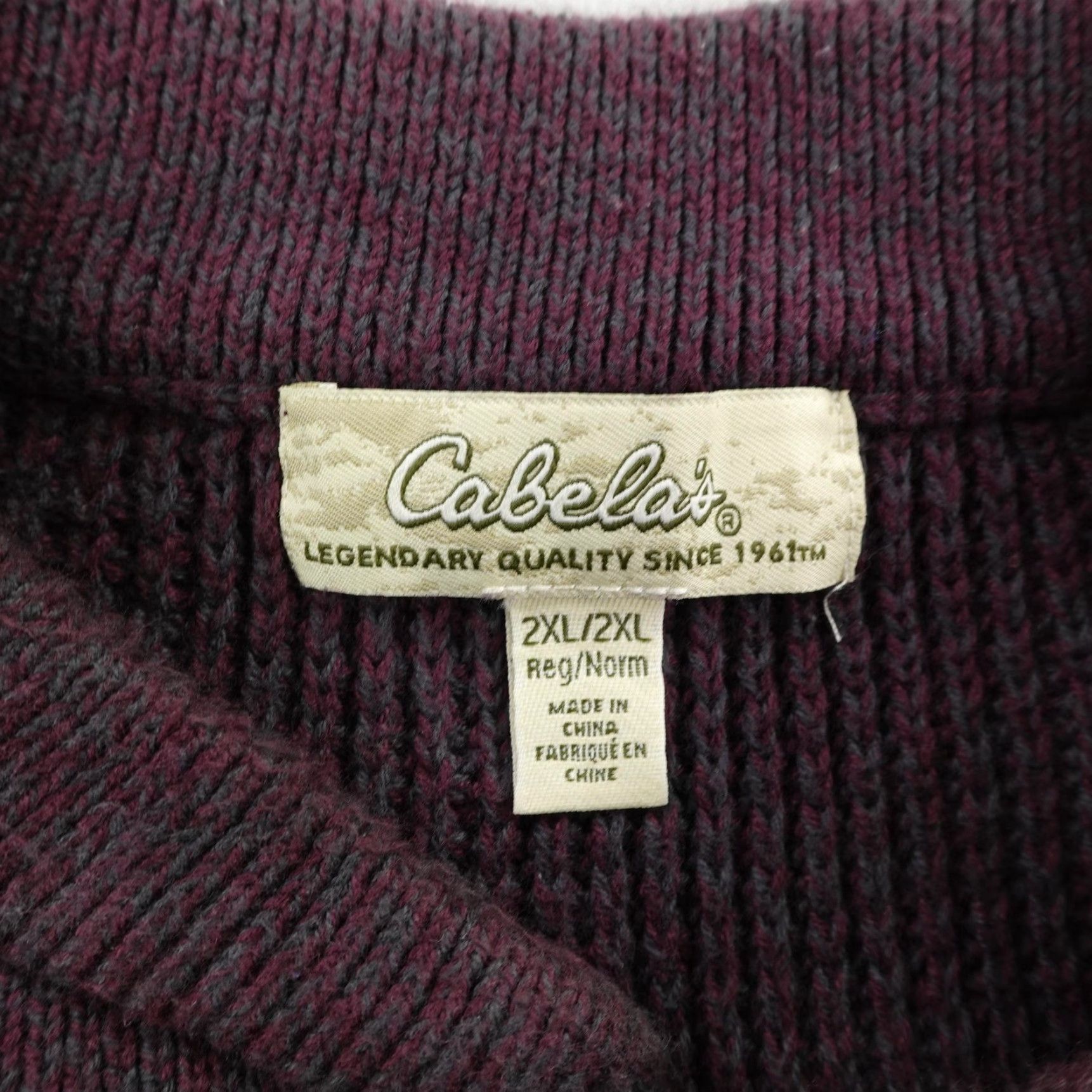 Vintage Cabelas Sweater Mens 2XL Purple Henley Ragg Heavyweight Thick Knit Pullover Size US XXL / EU 58 / 5 - 7 Thumbnail
