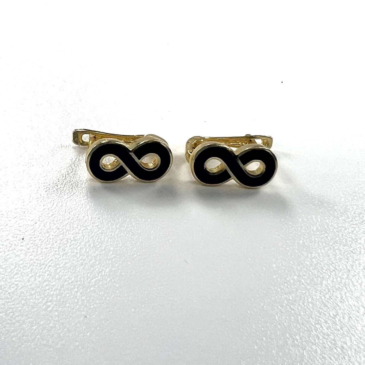 Other 14K Gold Infinity Earrings with Elegant Black Accents Size ONE SIZE - 3 Thumbnail