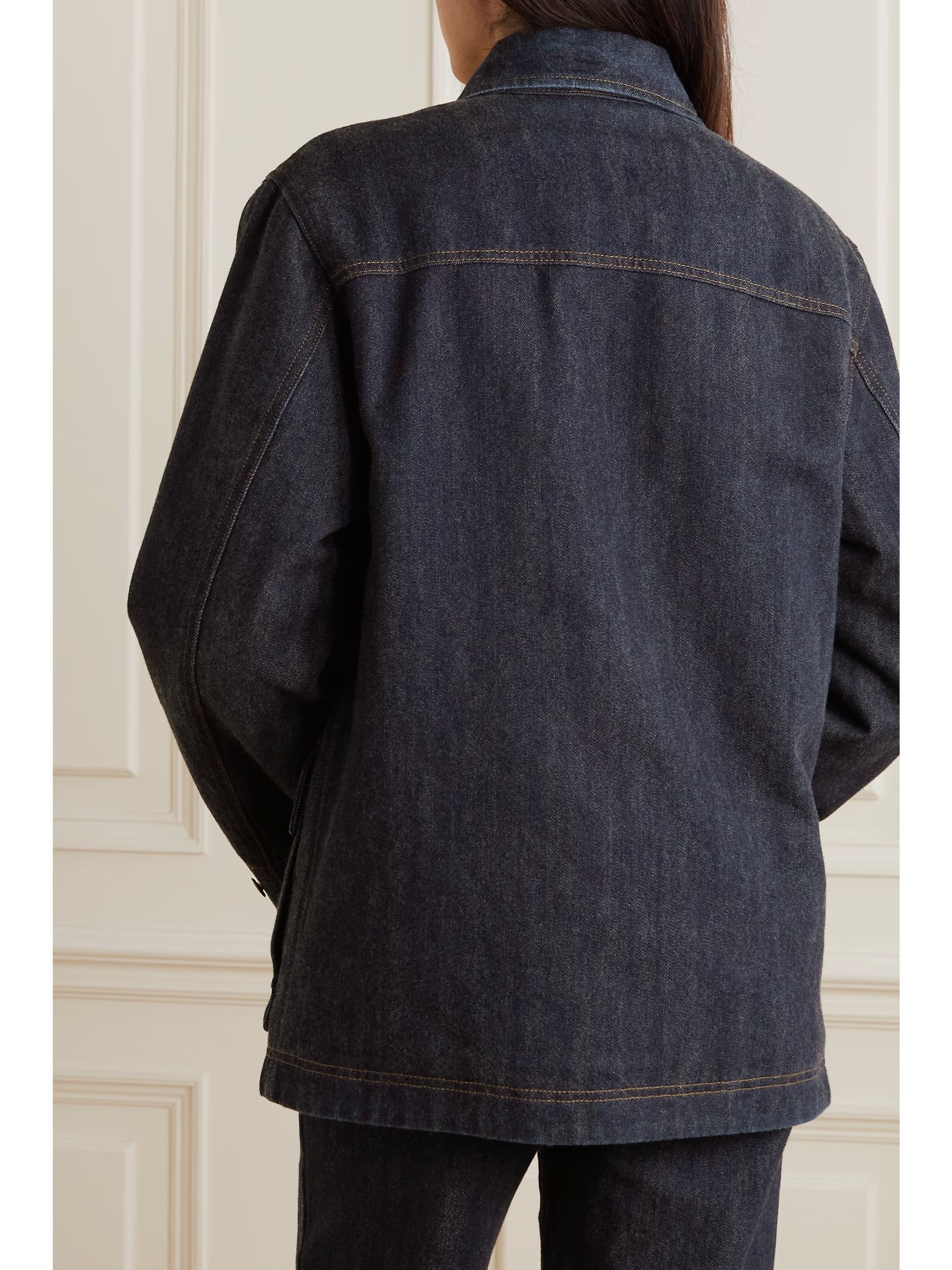 Loro Piana o1srvl11e0924 Denim Jacket in Navy Blue Size XS / US 0-2 / IT 36-38 - 4 Thumbnail