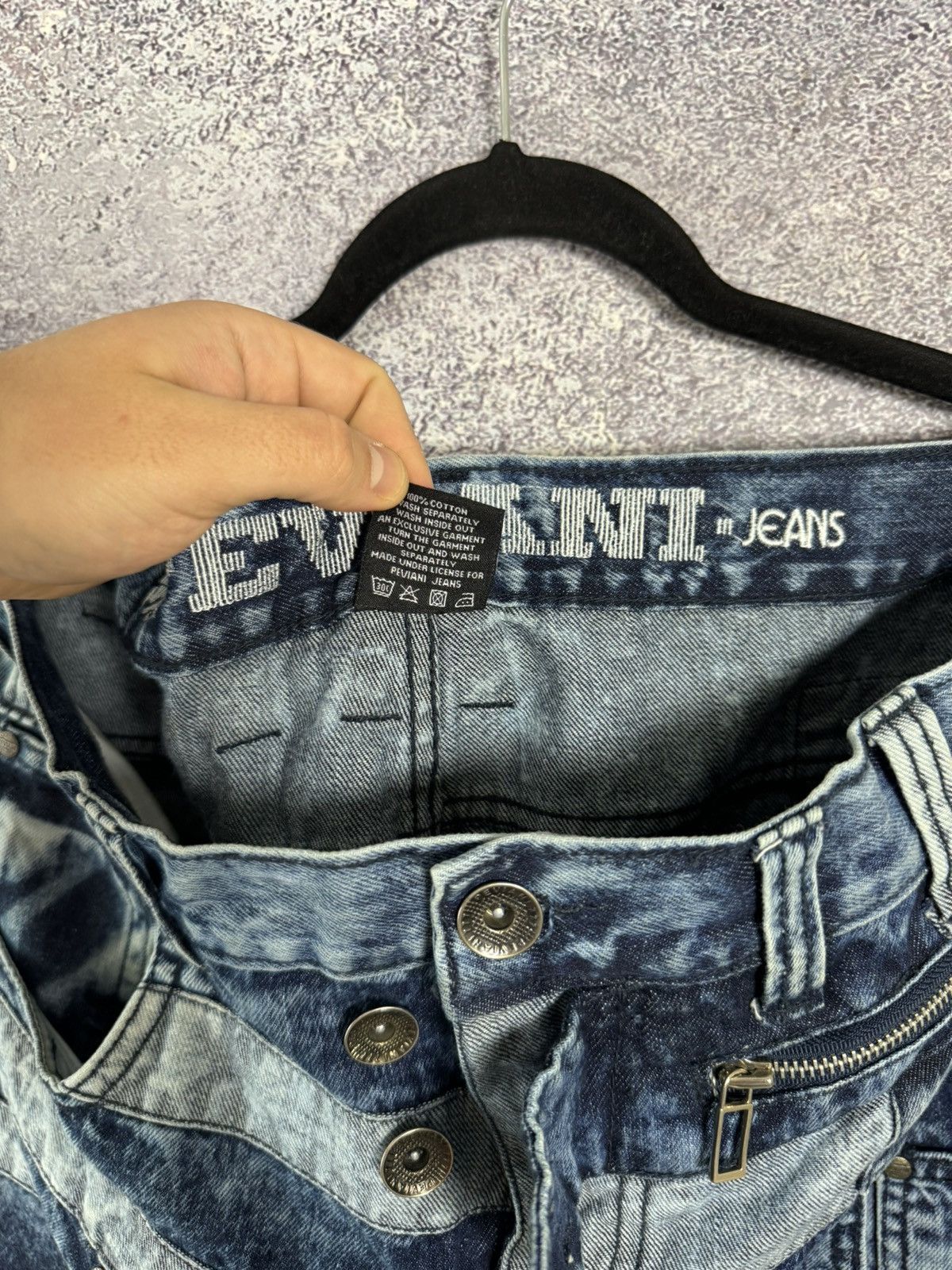 Designer × Japanese Brand × Vintage PEVIANI Jeans Men's Size 36 Moto Acid Wash Straight Size US 36 / EU 52 - 17 Thumbnail