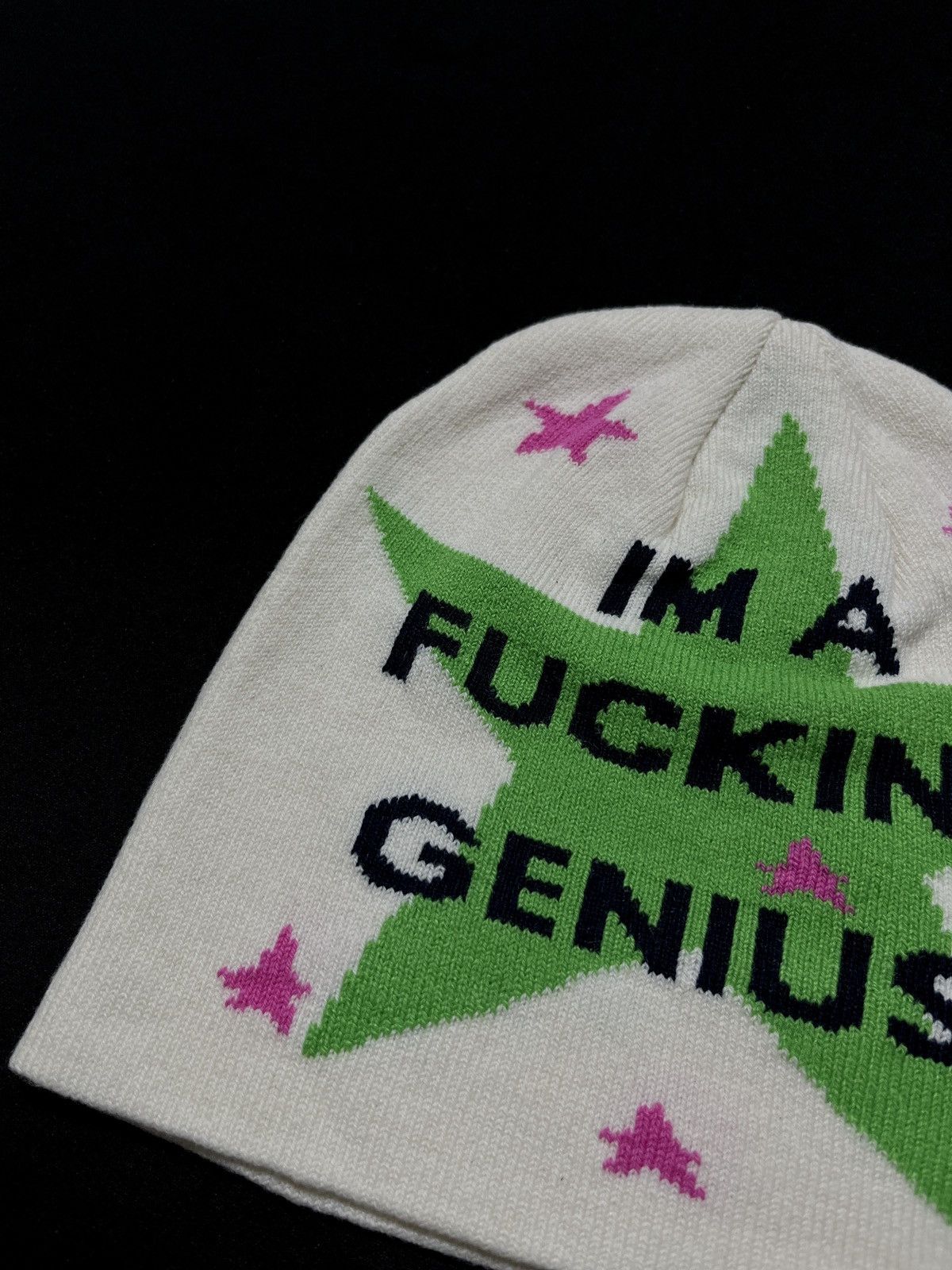 Japanese Brand Rare I’m a Fucking Genius Slogan No Cuff Knit Beanie OS Size ONE SIZE - 2 Thumbnail