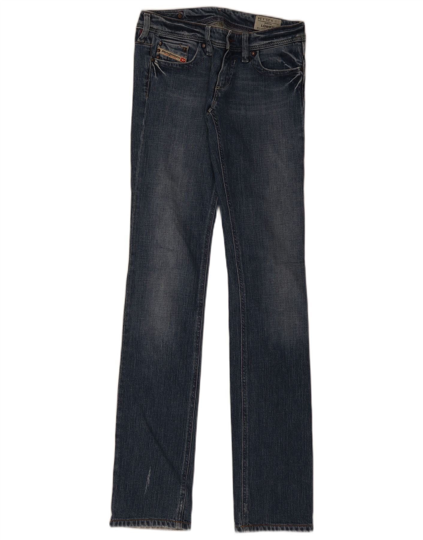 Diesel Womens Lowky Distressed Skinny Jeans W25 L34 Blue Cotton Size 42" / US 20 - 1 Thumbnail