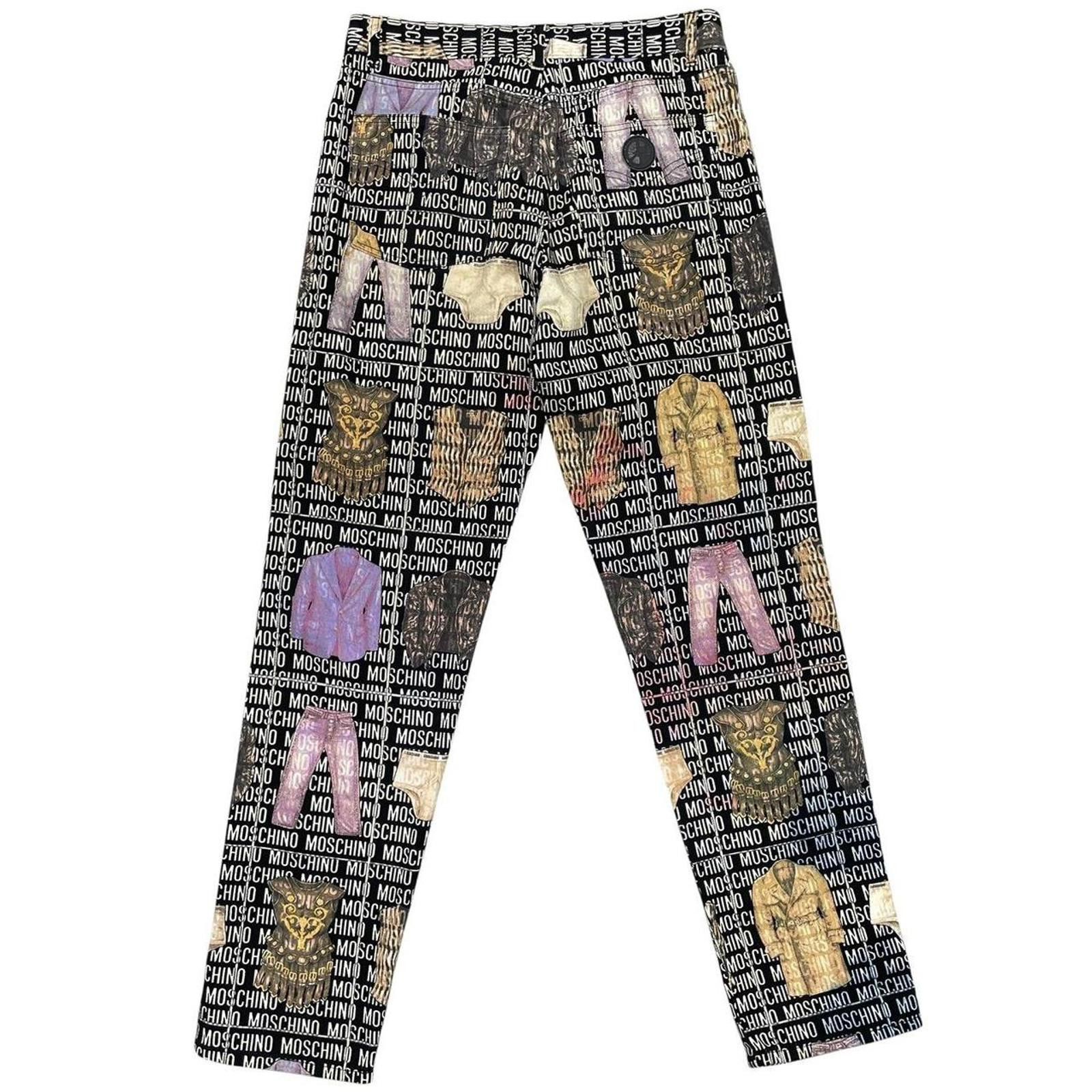 Moschino Vintage 1996 Moschino All Over Clothes Print Tapered Jeans Size US 34 / EU 50 - 3 Thumbnail