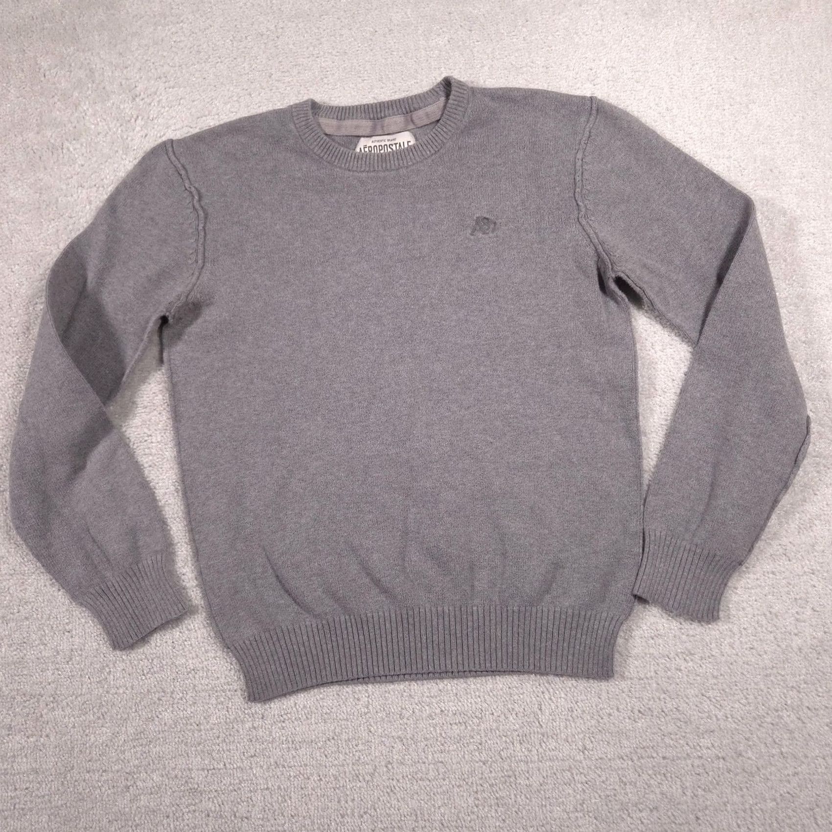 Aeropostale Aeropostale Sweater Womens Medium Gray Cotton Crewneck Pullover Long Sleeve Logo Size M / US 6-8 / IT 42-44 - 3 Thumbnail