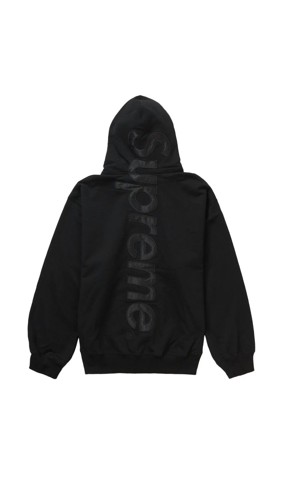 image of Supreme Satin Logo Hoodie in Black, Men's (Size XL)