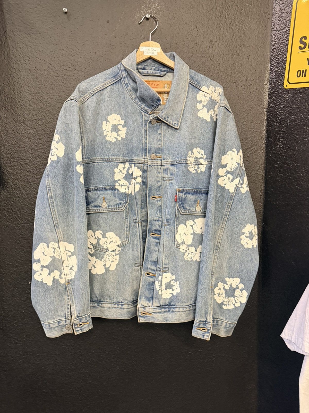 DENIM TEARS Denim tears Flower Button Up Denim jacket Size US XXL / EU 58 / 5 - 1 Thumbnail