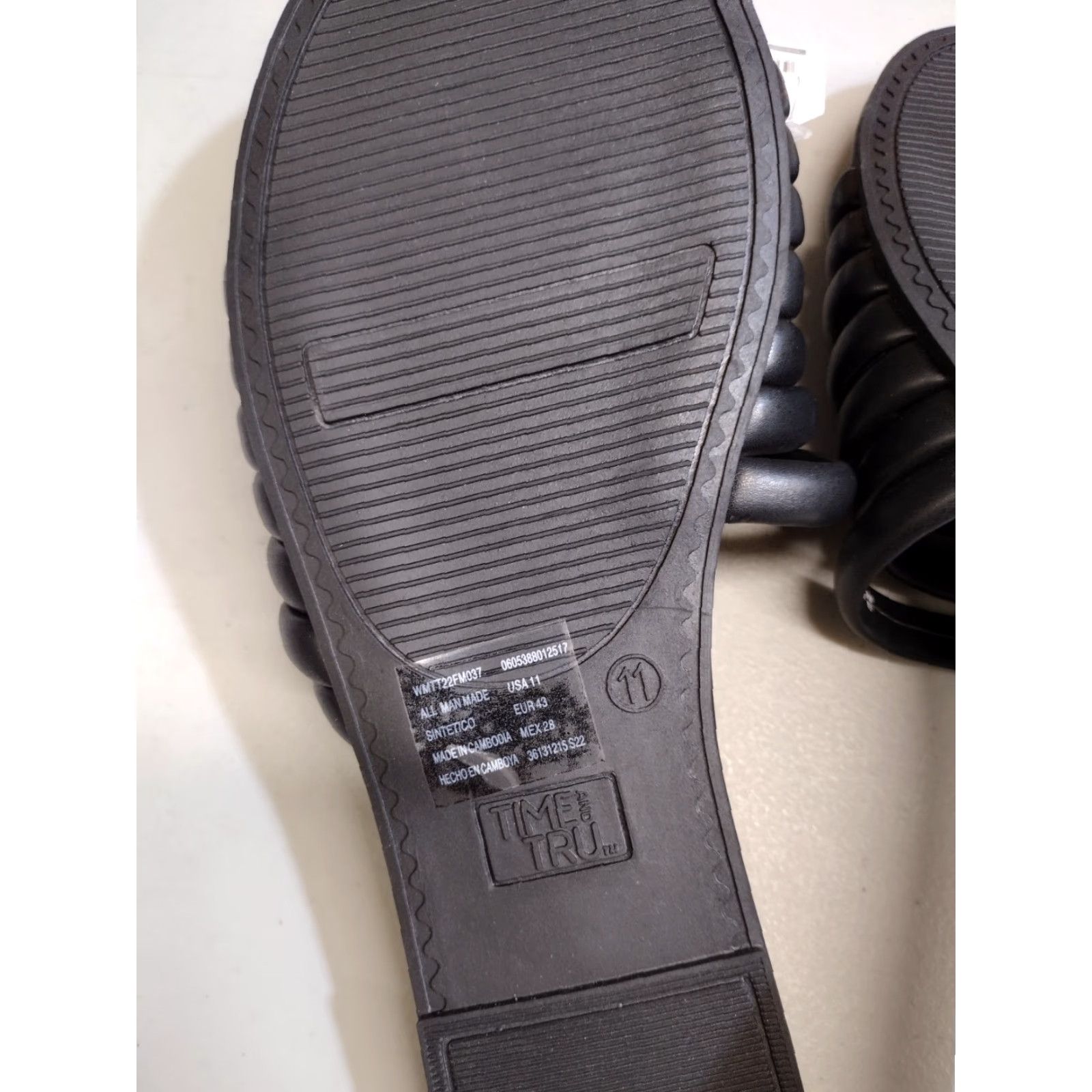 Vintage Time and Tru Women's Sandal Black Memory Foam Size 11 Multi-Band Slide Flat Size US 11 / IT 41 - 5 Thumbnail