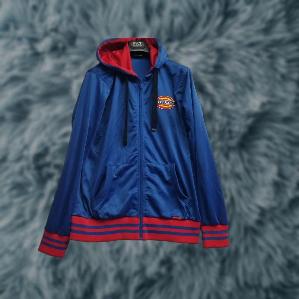 Dickies VINTAGE Dickies Jacket Bomber Jacket Zip Up Blue Red XL Distressed Men All Seasons Workwear 90s Beer Biker Size US XL / EU 56 / 4 - 1 Thumbnail