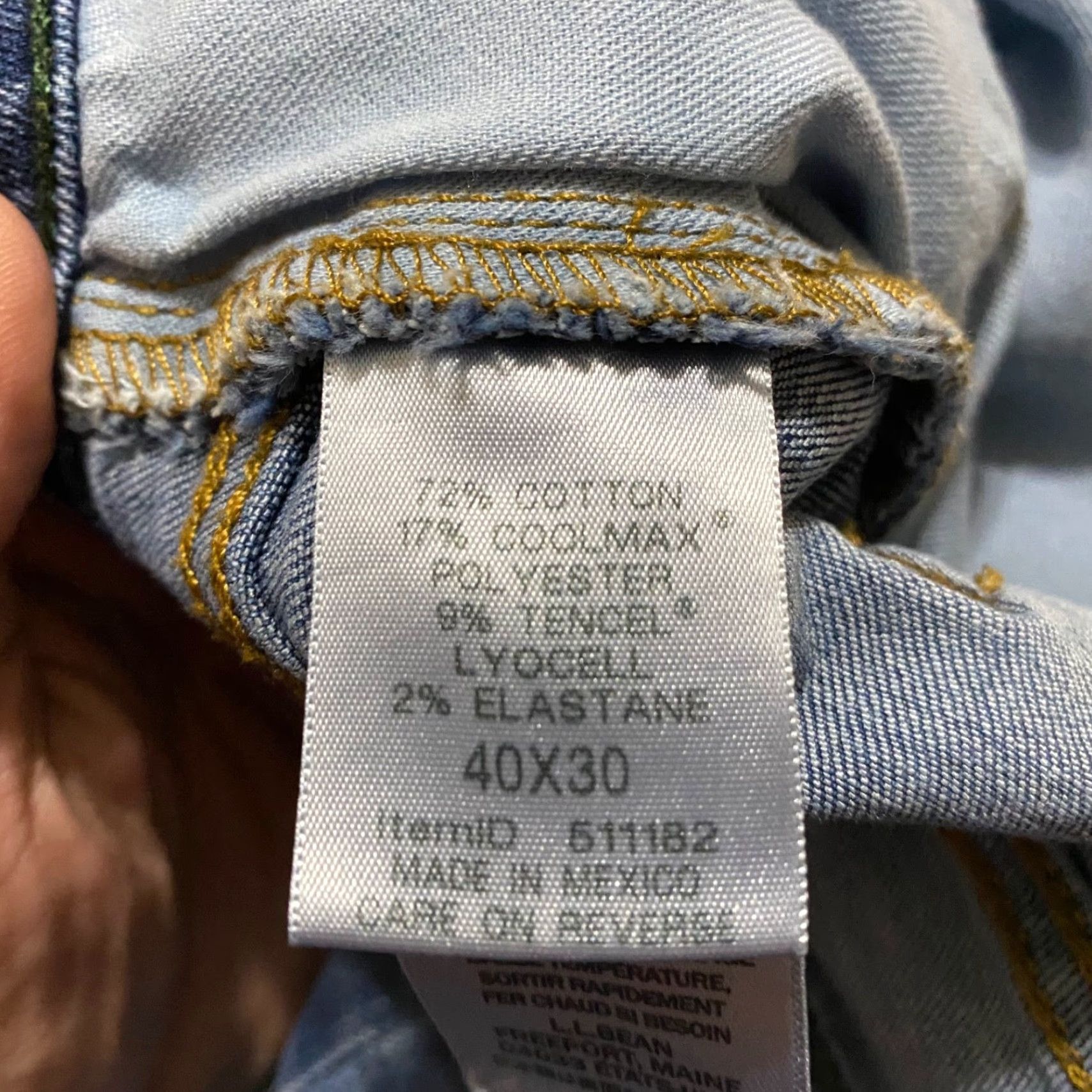 Vintage L.L. Bean Jeans Mens 40x30 Blue Denim Straight Medium Wash Mid Rise Classic Shirt Mens Size: 40 Regular Blue Jeans Straight 5-Pocket Design Mens 40x30 Size US 40 / EU 56 - 4 Thumbnail
