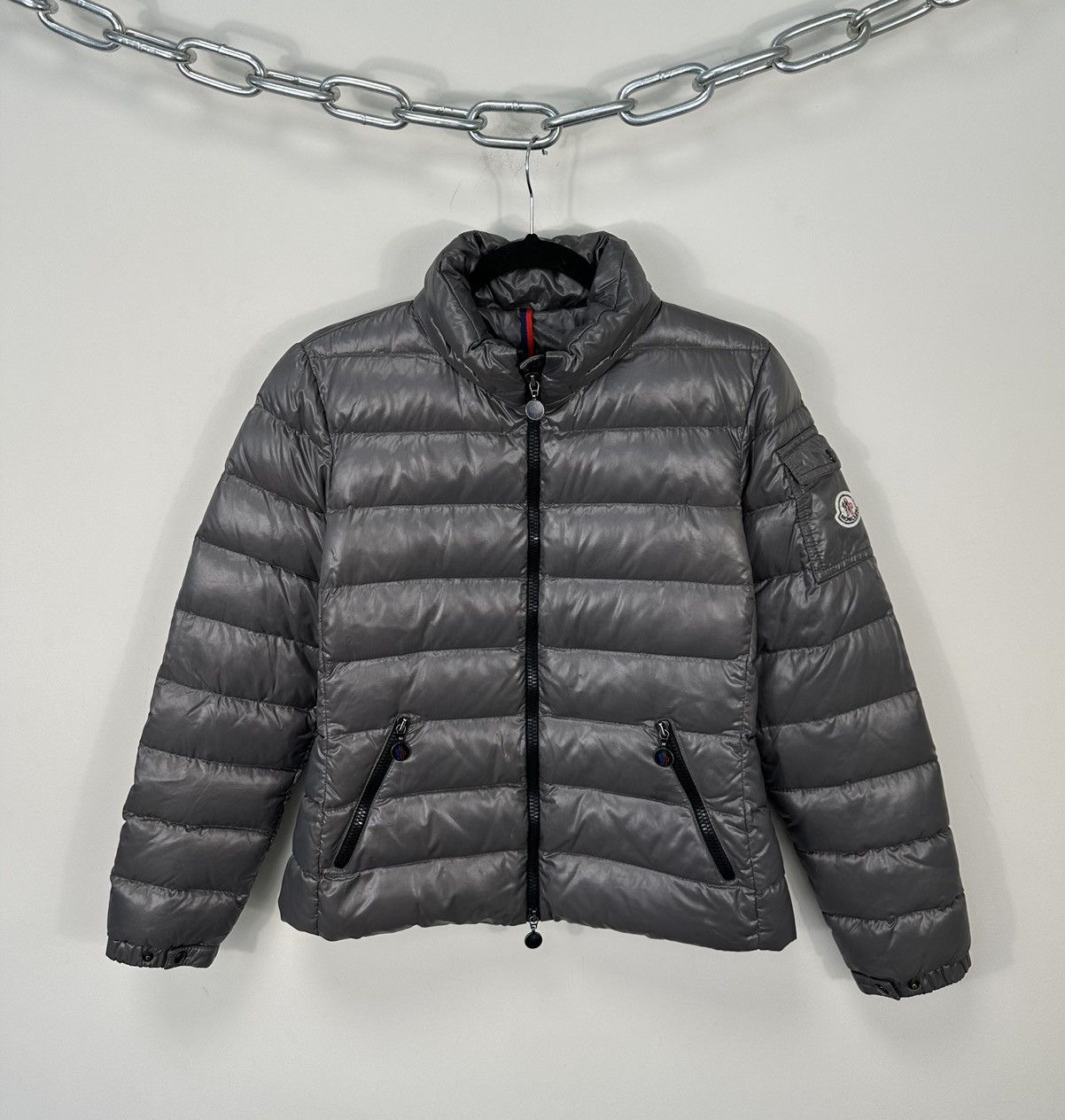 image of Moncler Bady Giubbotto Gray Women’S Down Puffer Jacket in Grey, Women's (Size Medium)