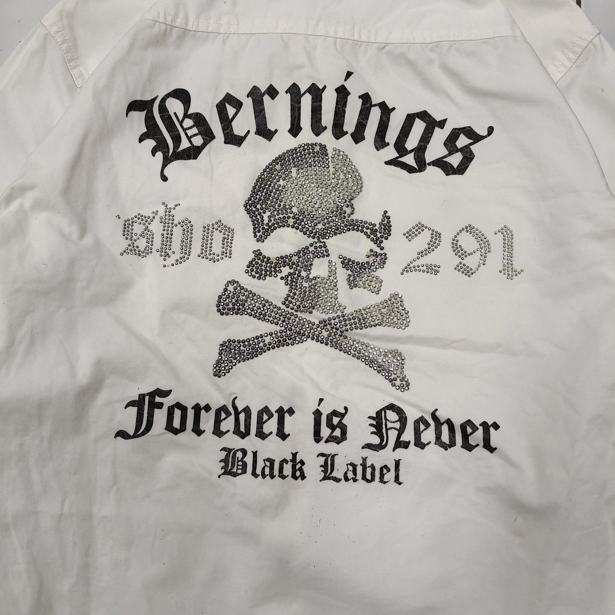 BERNINGS SHO Vintage Y2K BERNINGS-SHO Black Label Skull Shirt Button Up Size US L / EU 52-54 / 3 - 9 Thumbnail